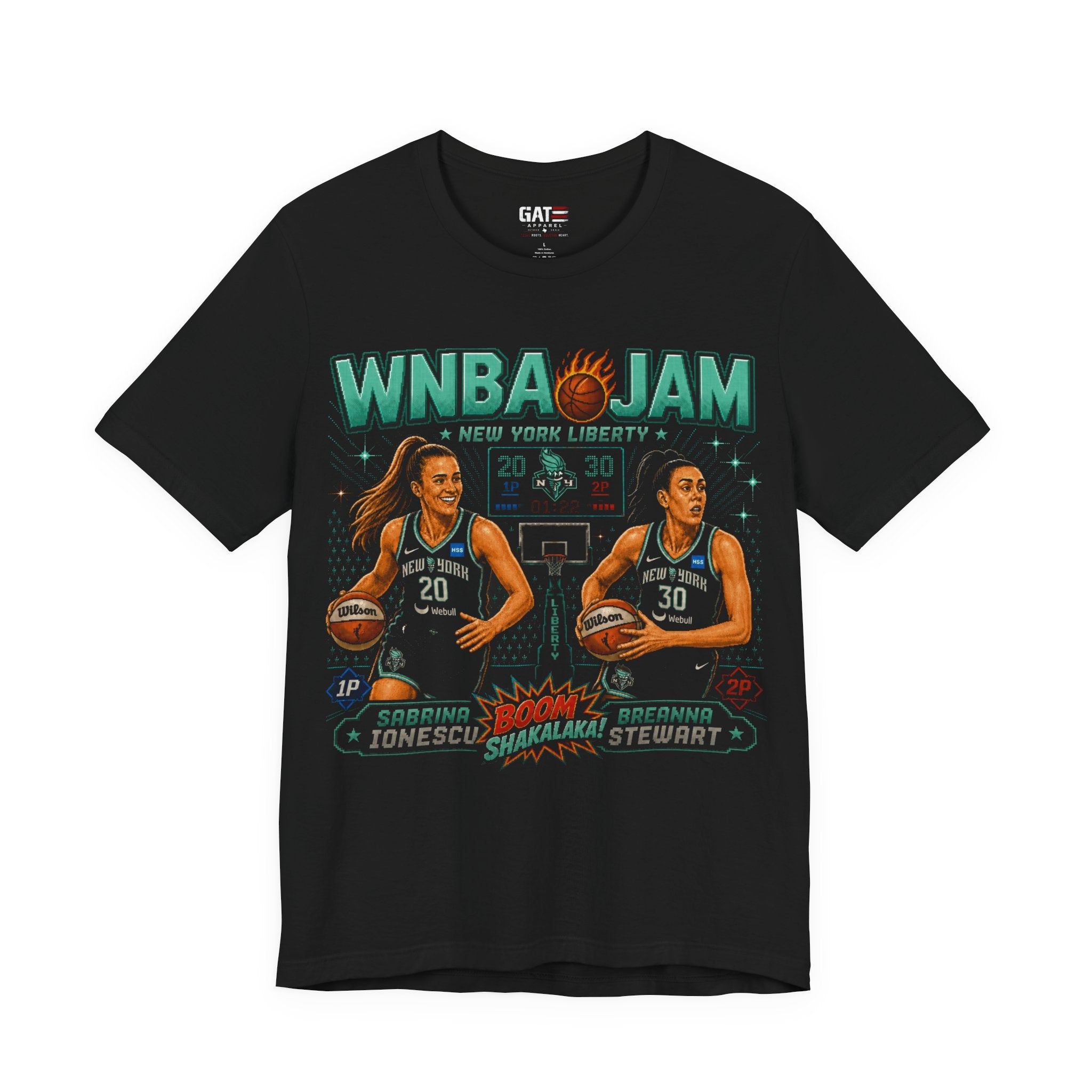 Sabrina Ionescu Breanna Stewart WNBA Jam New York Liberty Graphic T-Shirt