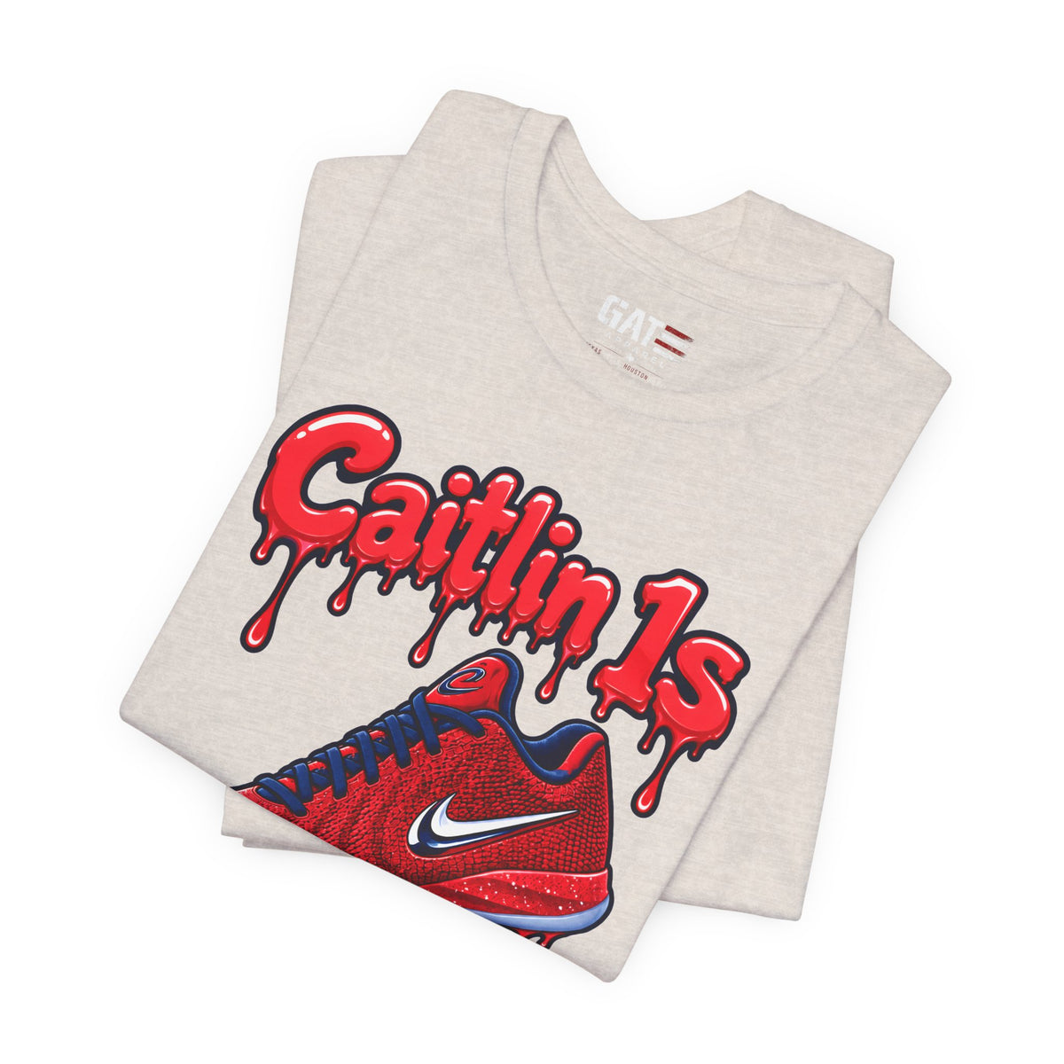 Caitlin Clark Caitlin 1s USA Reds Paint Sneaker Shirt