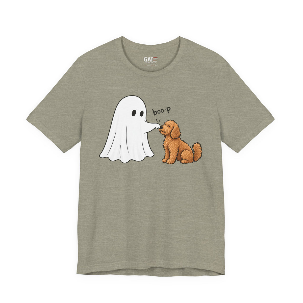 Halloween Ghost & Doodle— "boo-p" Cute Dog Halloween T-Shirt