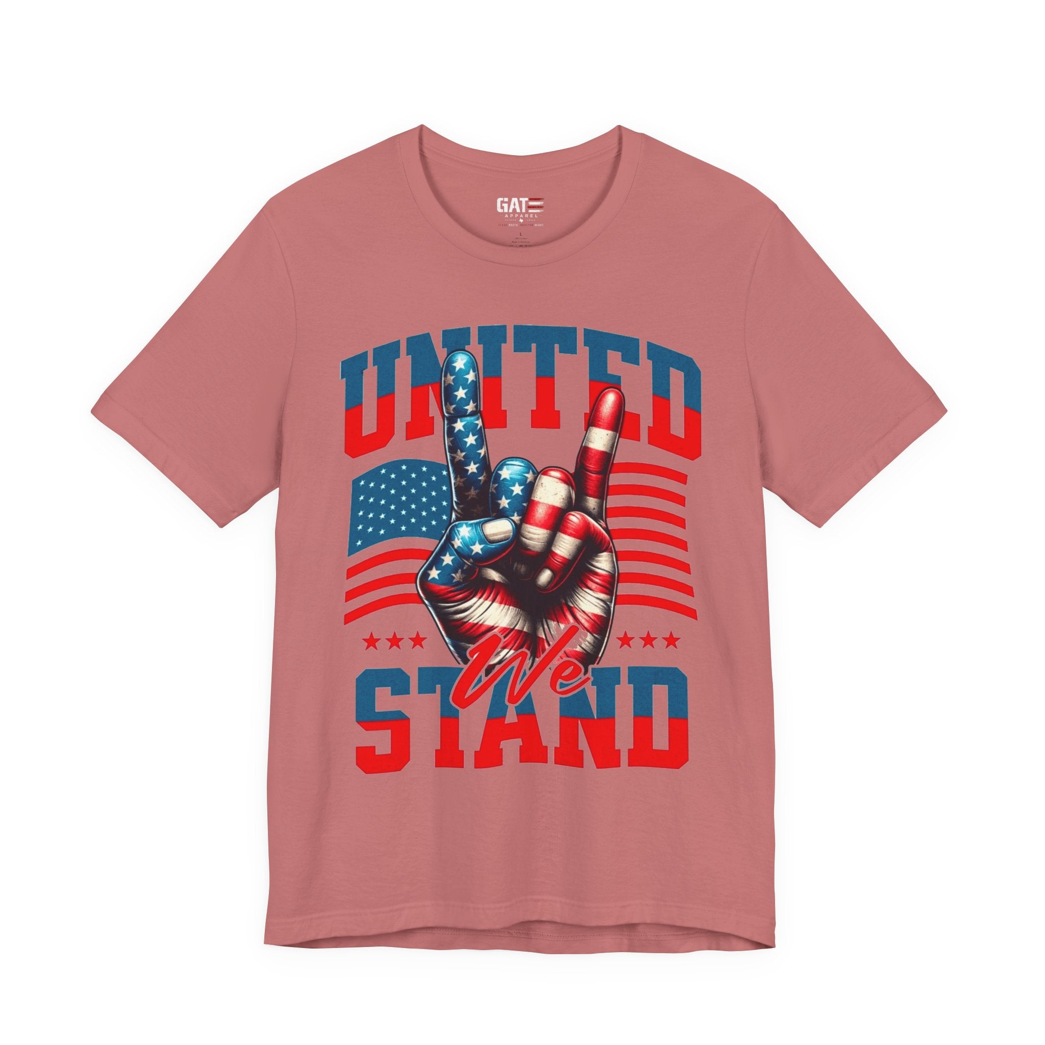 United We Stand T-Shirt — Patriotic American Flag Peace Hand Tee