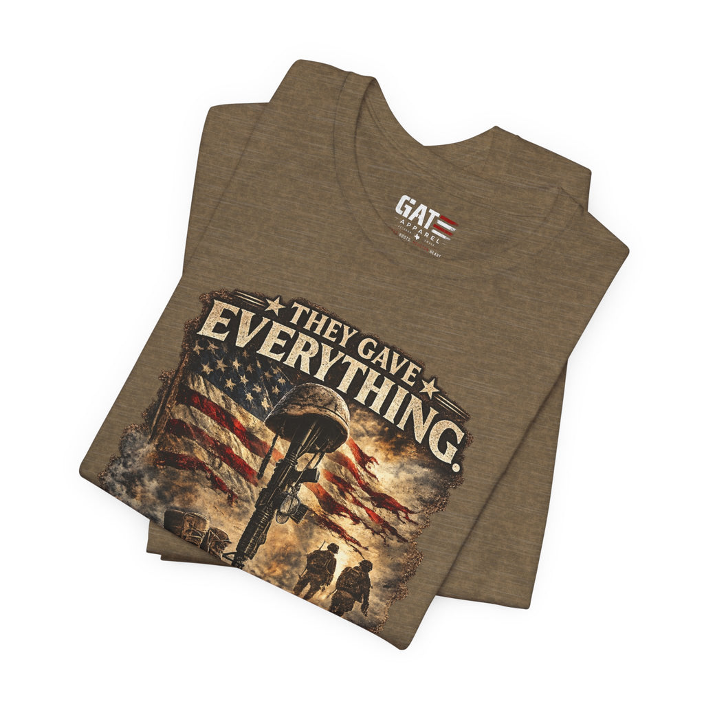 They Gave Everything Memorial T-Shirt — "Some Memories Never Come Home" Patriotic Veteran Tribute Tee