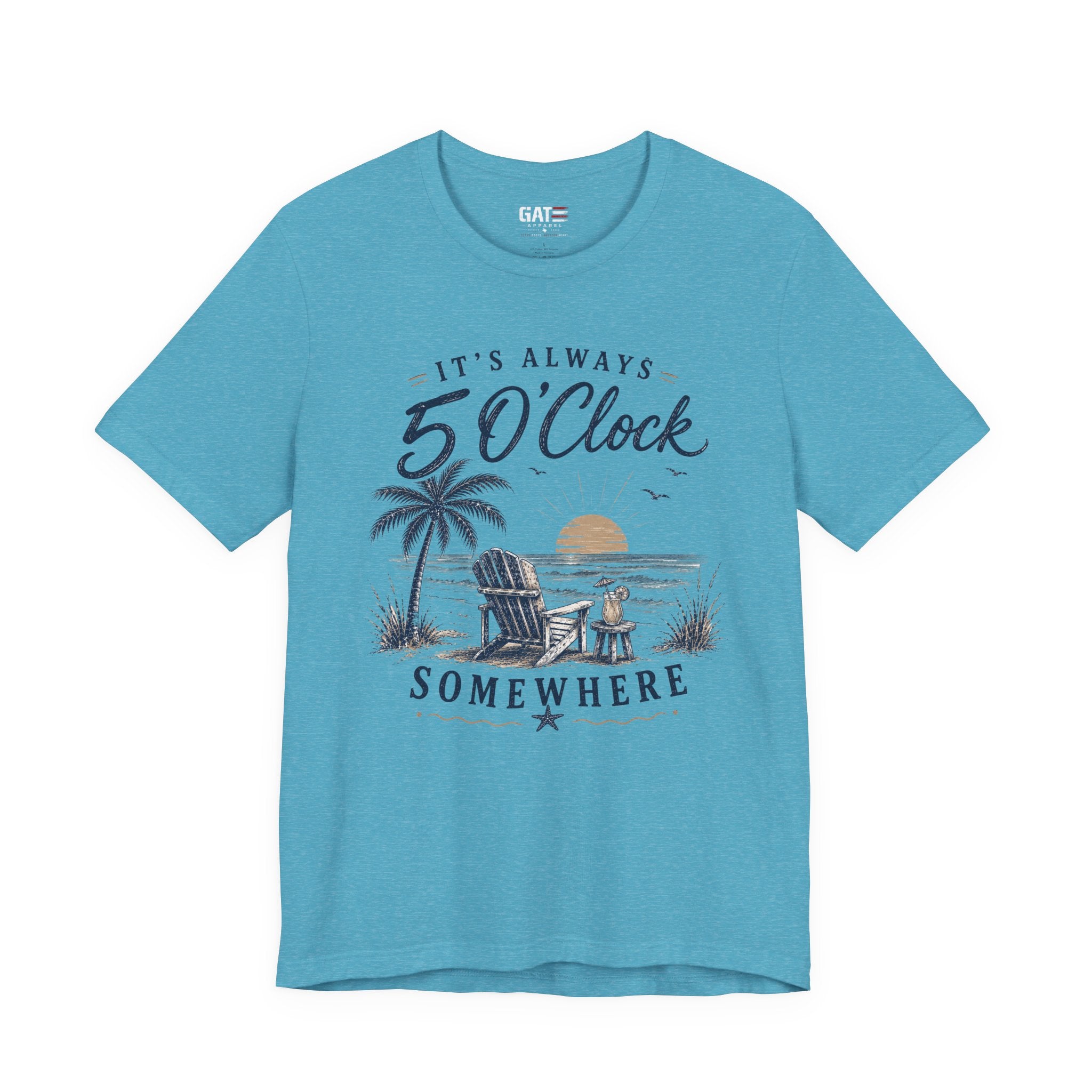 5 O'Clock Somewhere Beach T-Shirt