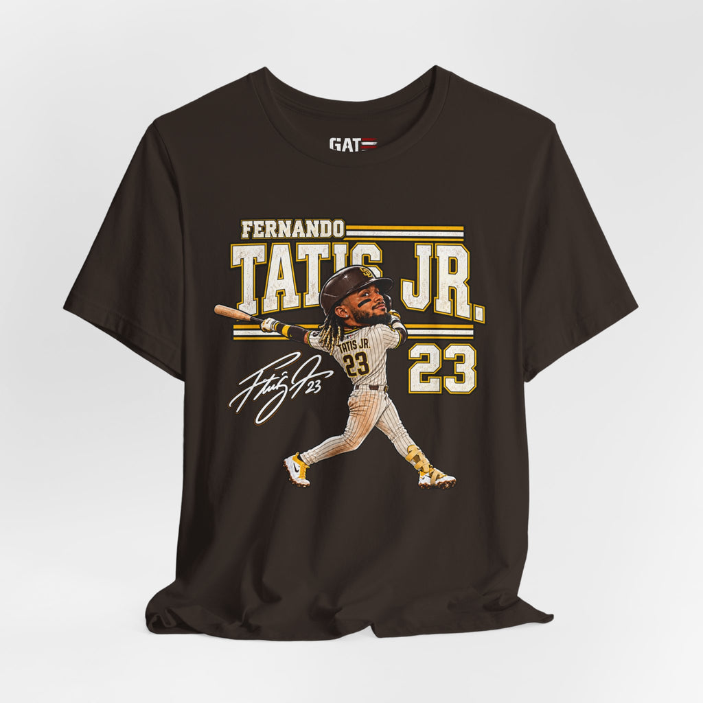 Fernando Tatis Jr. #23 Baseball Tee — Signed Cartoon Batter Design