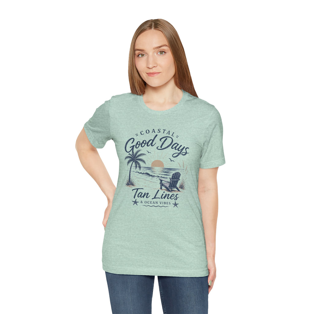 Coastal Good Days Tee — 'Tan Lines' Beach Sunset T-Shirt