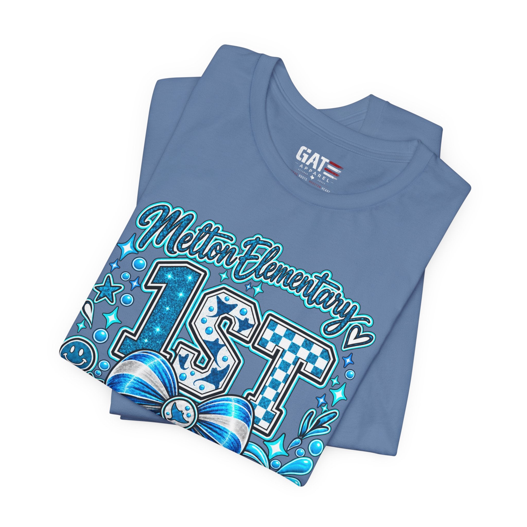 Melton 1st Grade School T‑Shirt — Bow Design