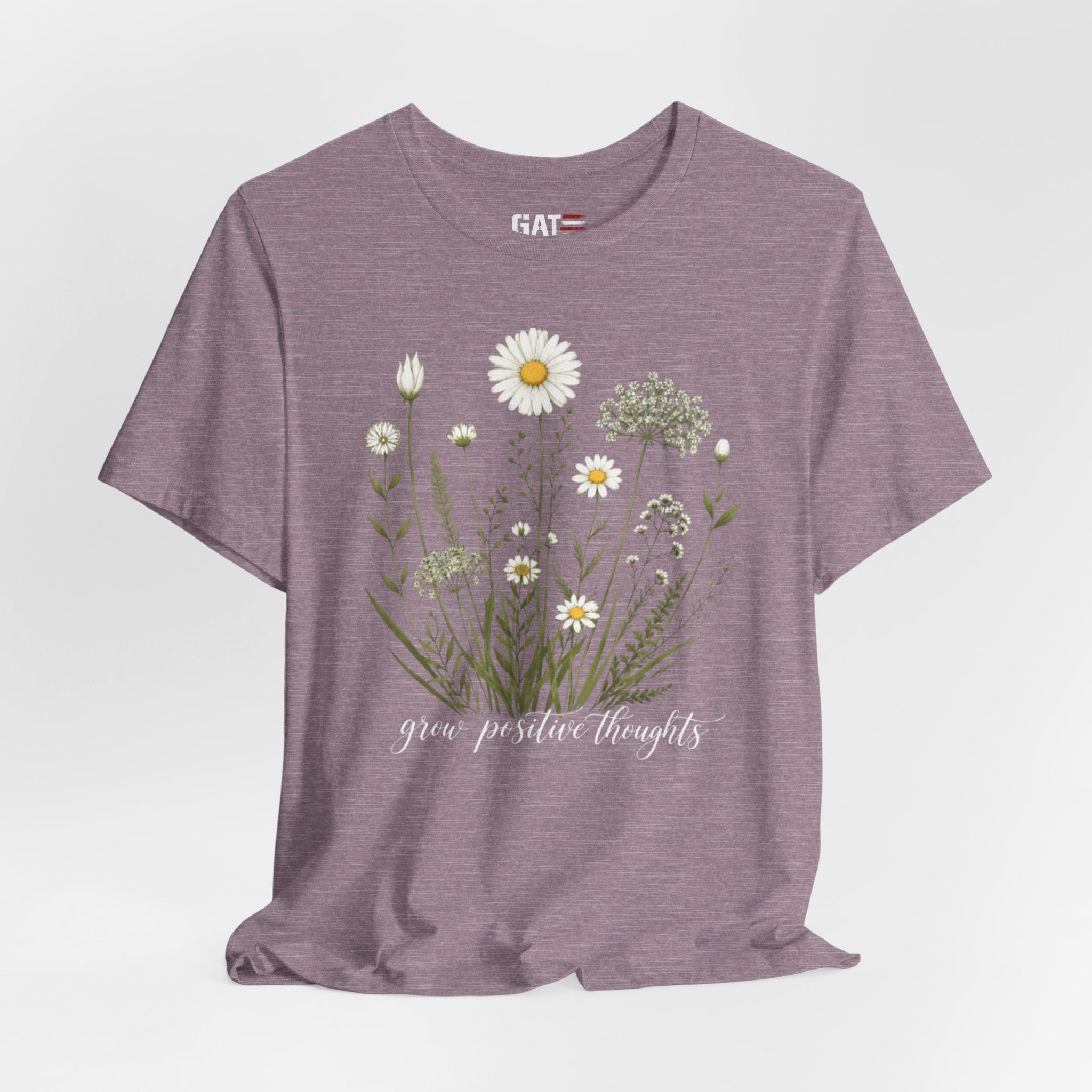 Floral 'Grow Positive Thoughts' T‑Shirt