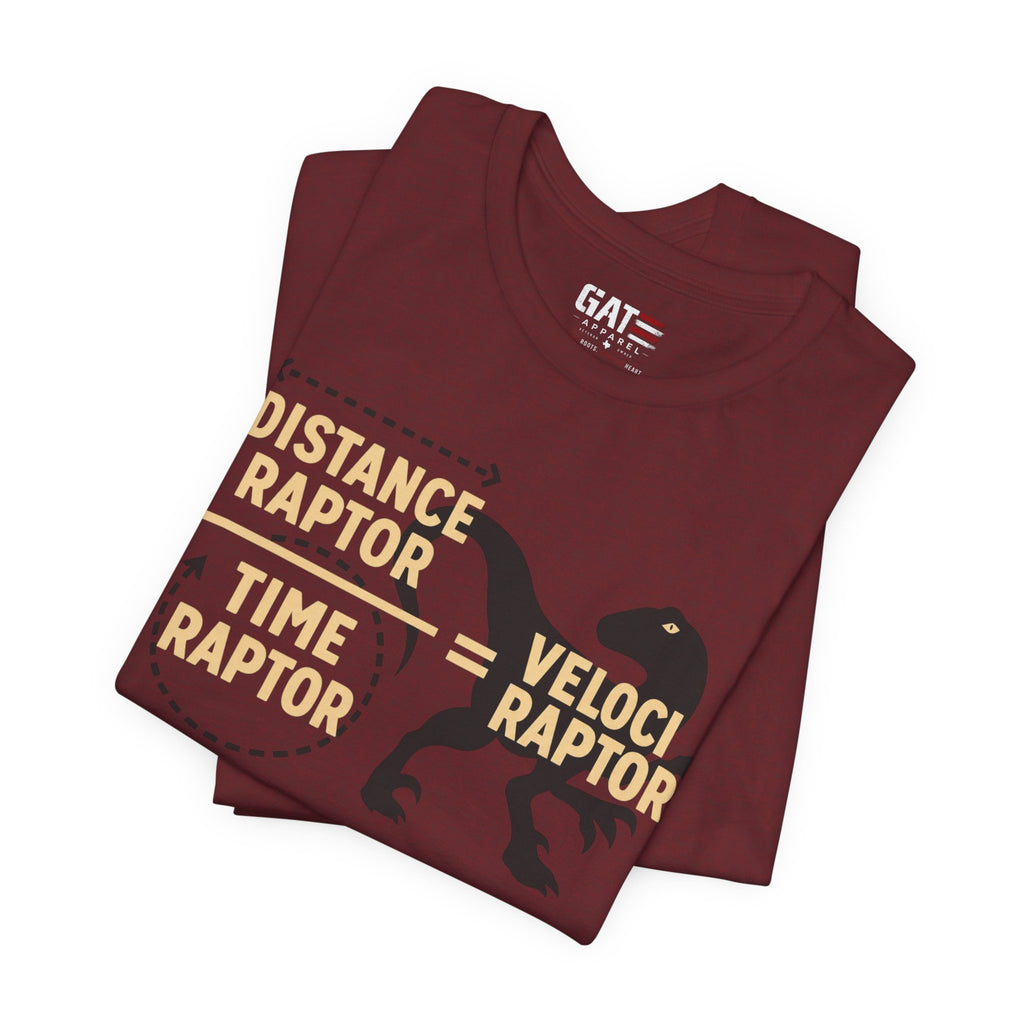Velociraptor Anatomy Tee — "Distance Raptor / Time Raptor" Dinosaur Graphic Shirt