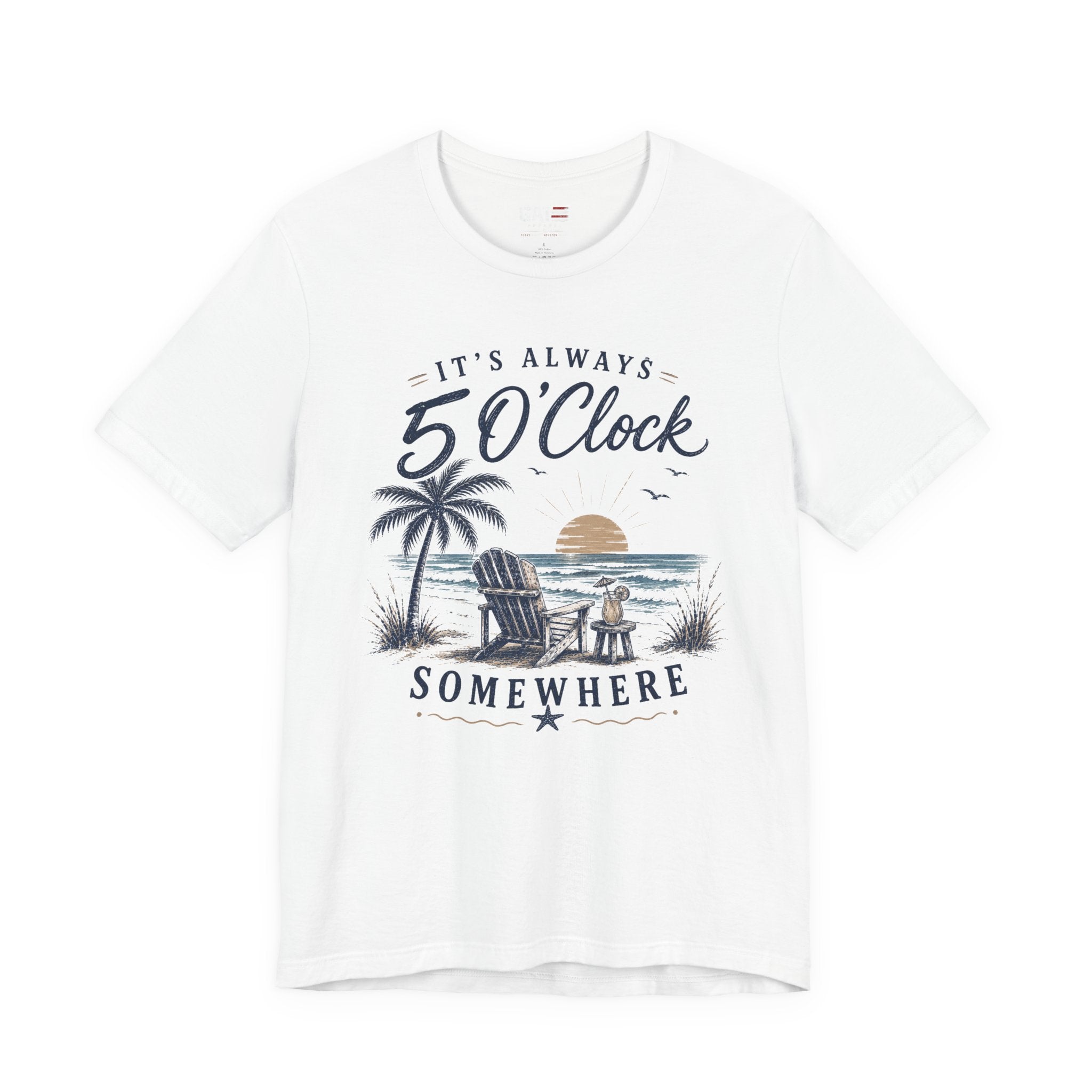 5 O'Clock Somewhere Beach T-Shirt