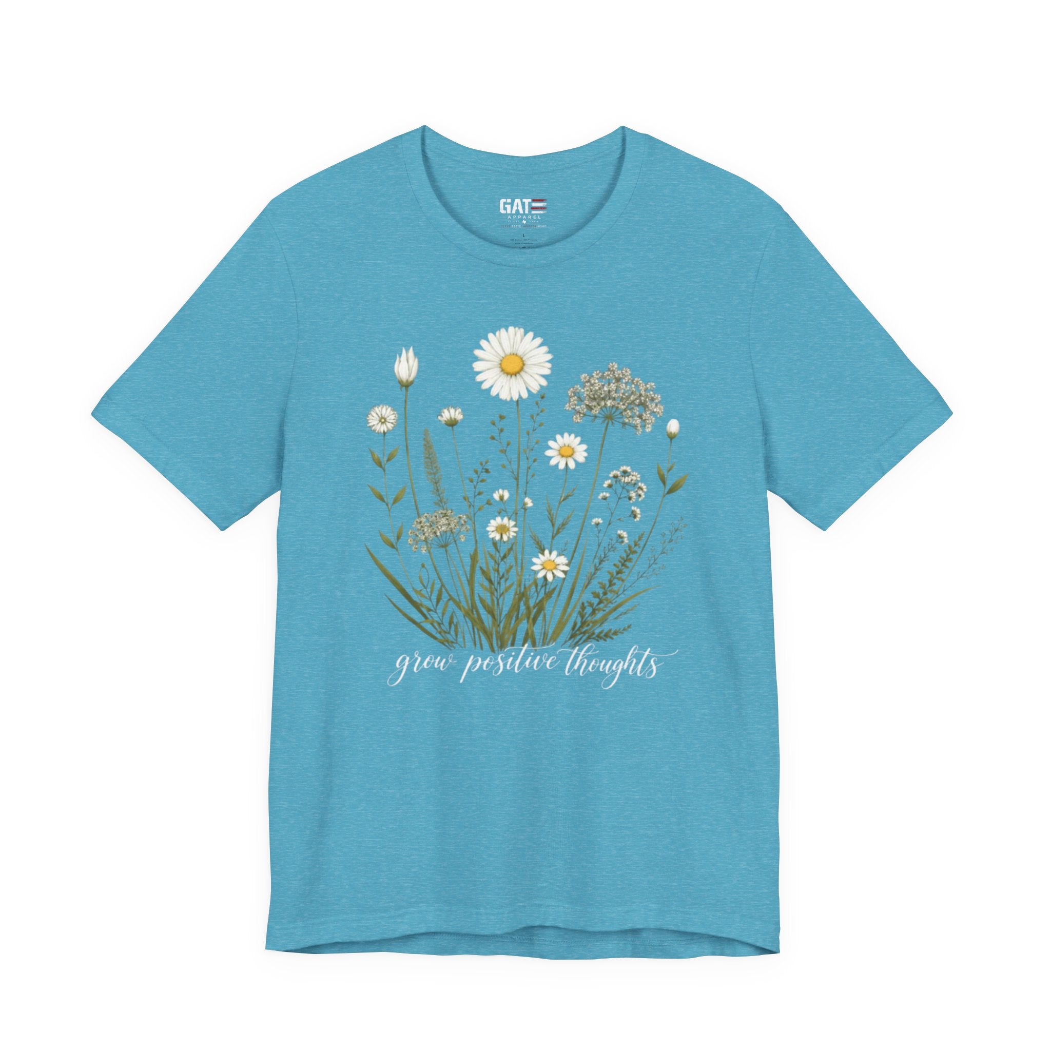 Floral 'Grow Positive Thoughts' T‑Shirt