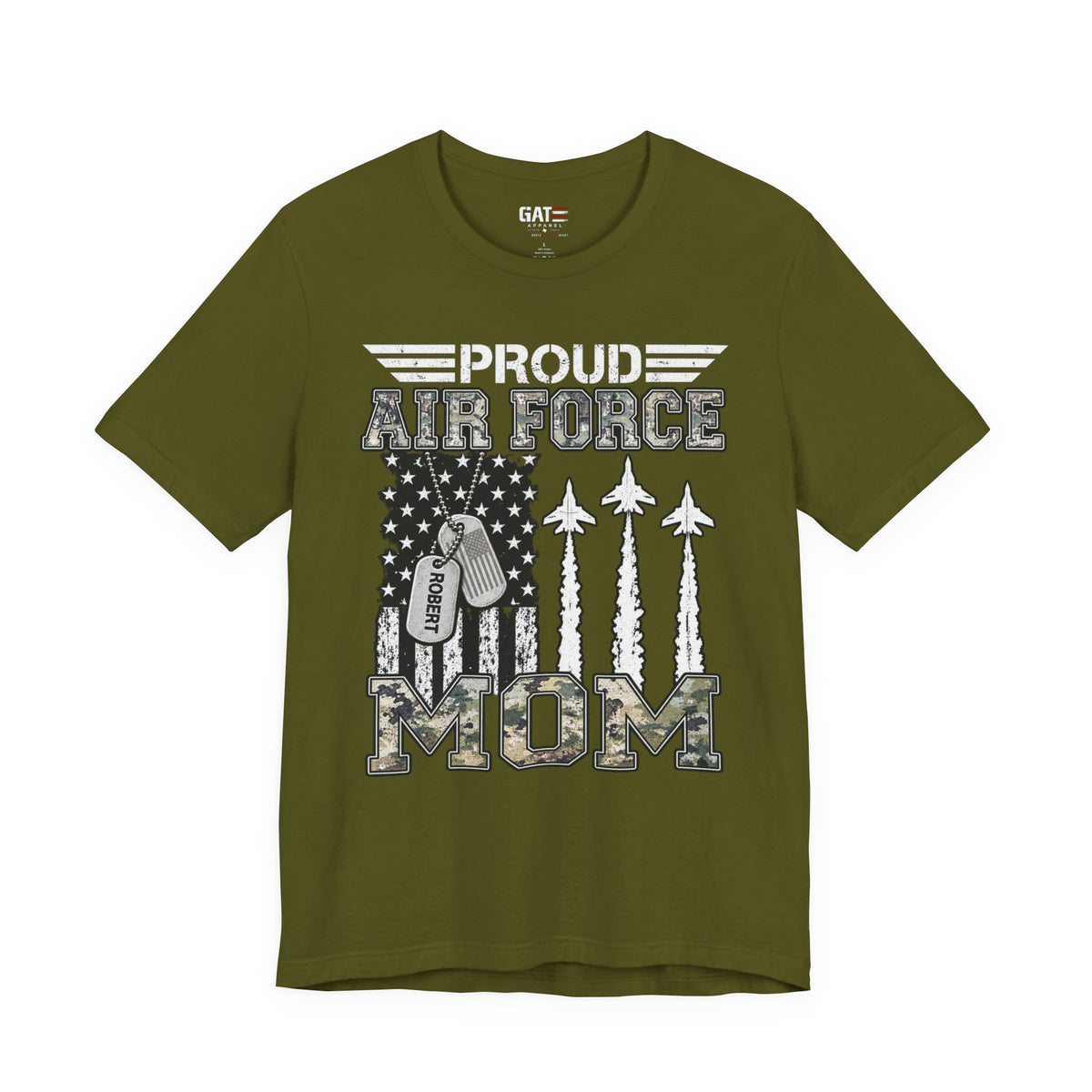 Air Force – Personalized Mom/Dad T-Shirt | Custom Name Dog Tag Tee