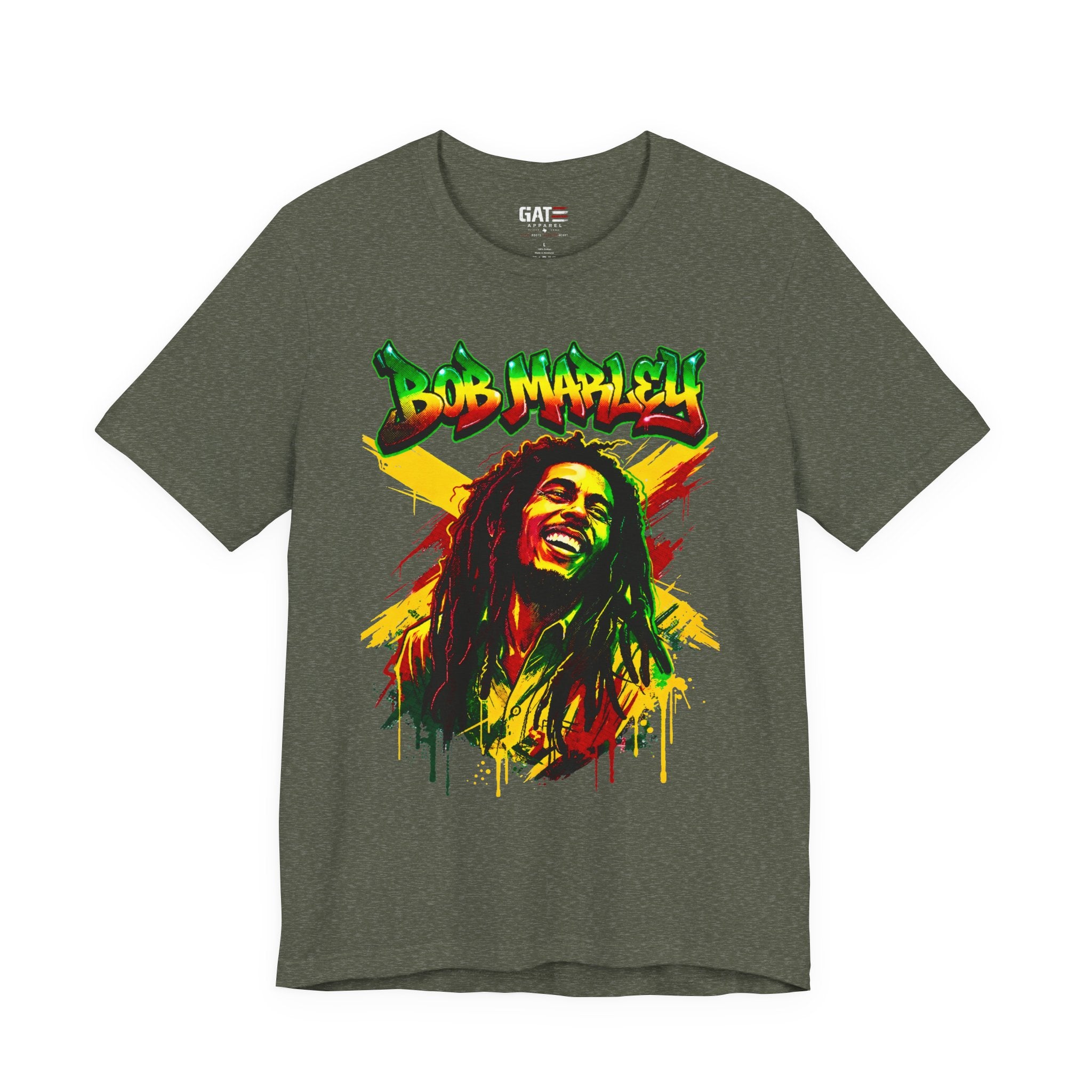 Reggae Legend Portrait Tee — Rasta Colors Music Graphic Shirt