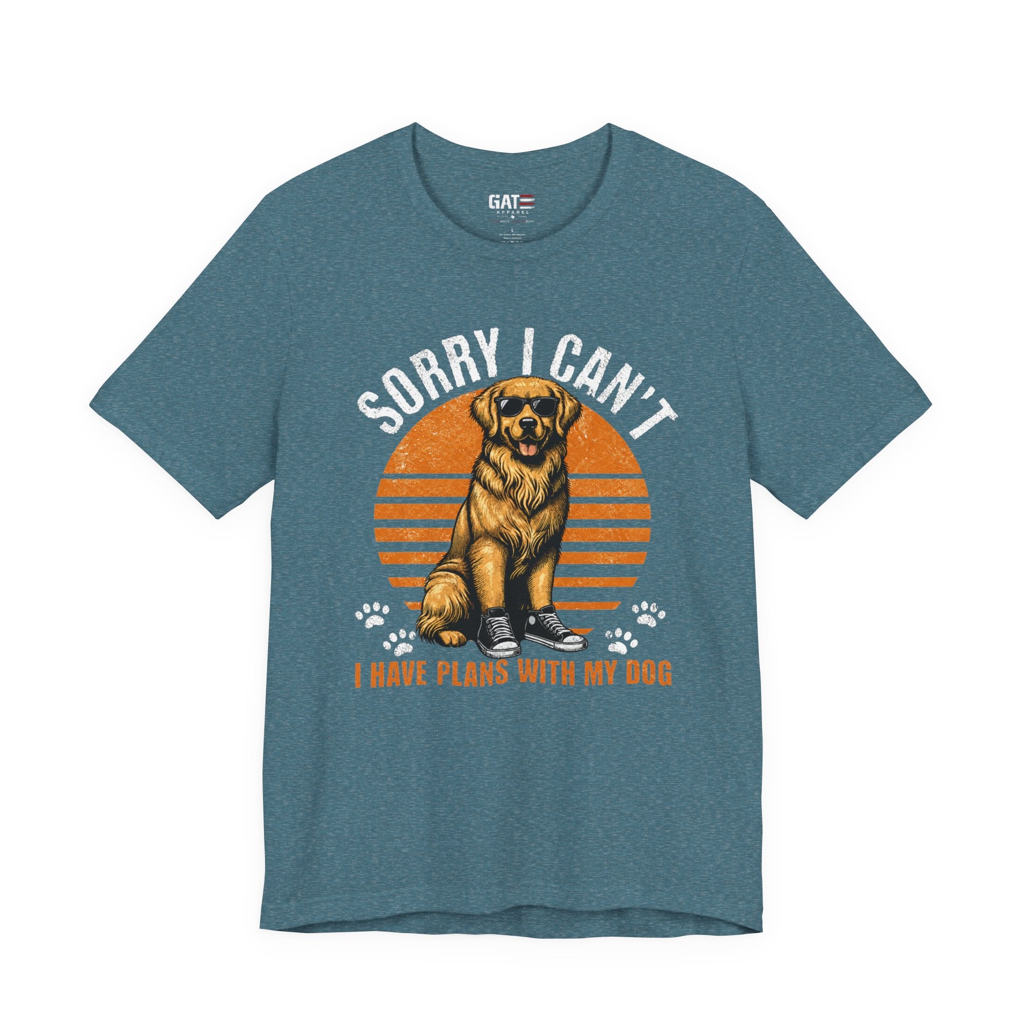 Sorry I Can’t I Have Plans With My Dog T‑Shirt — Golden Retriever Dog Lover Tee
