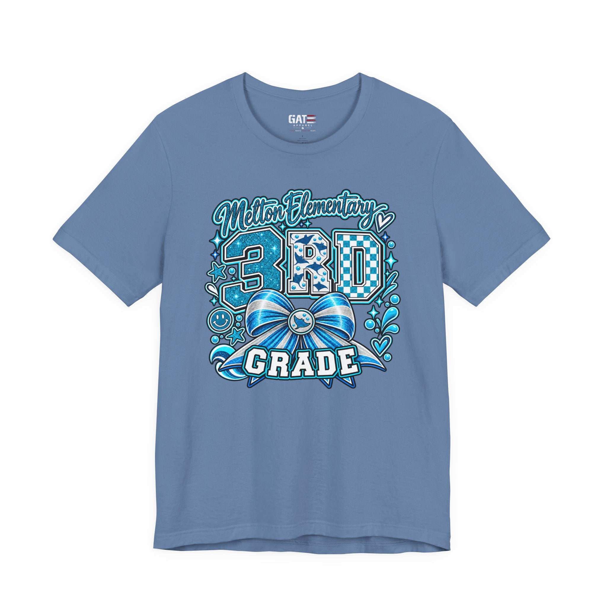Melton 3rd Grade School T‑Shirt — Bow Design