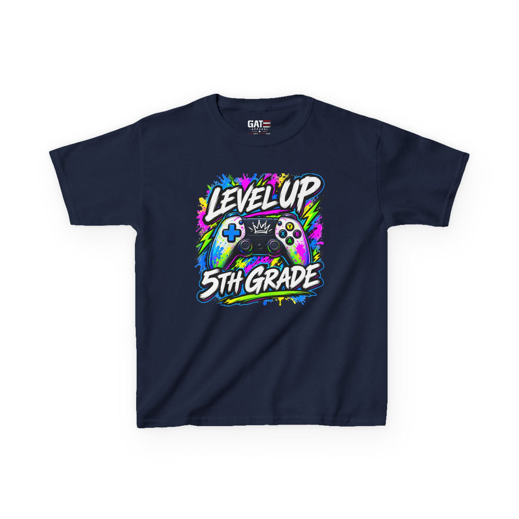 Personalized Grade Level Gamer Shirt – Level Up Kindergarten to 5th Grade Kids Tee