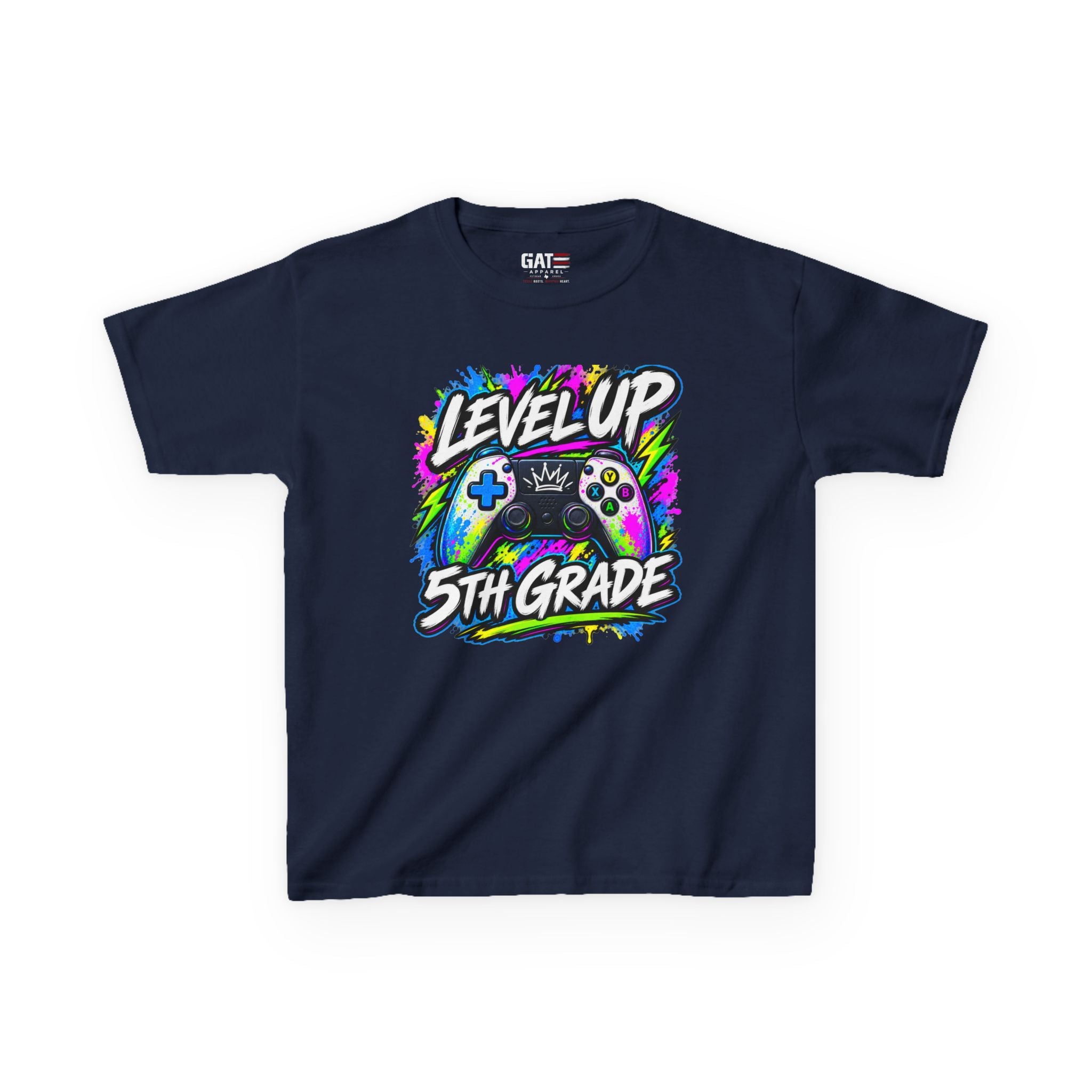 Personalized Grade Level Gamer Shirt – Level Up Kindergarten to 5th Grade Kids Tee