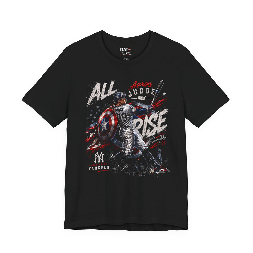 Aaron Judge All Rise Shirt, Patriotic New York Baseball Tee, USA Inspired Graphic T-Shirt, Baseball Fan Gift