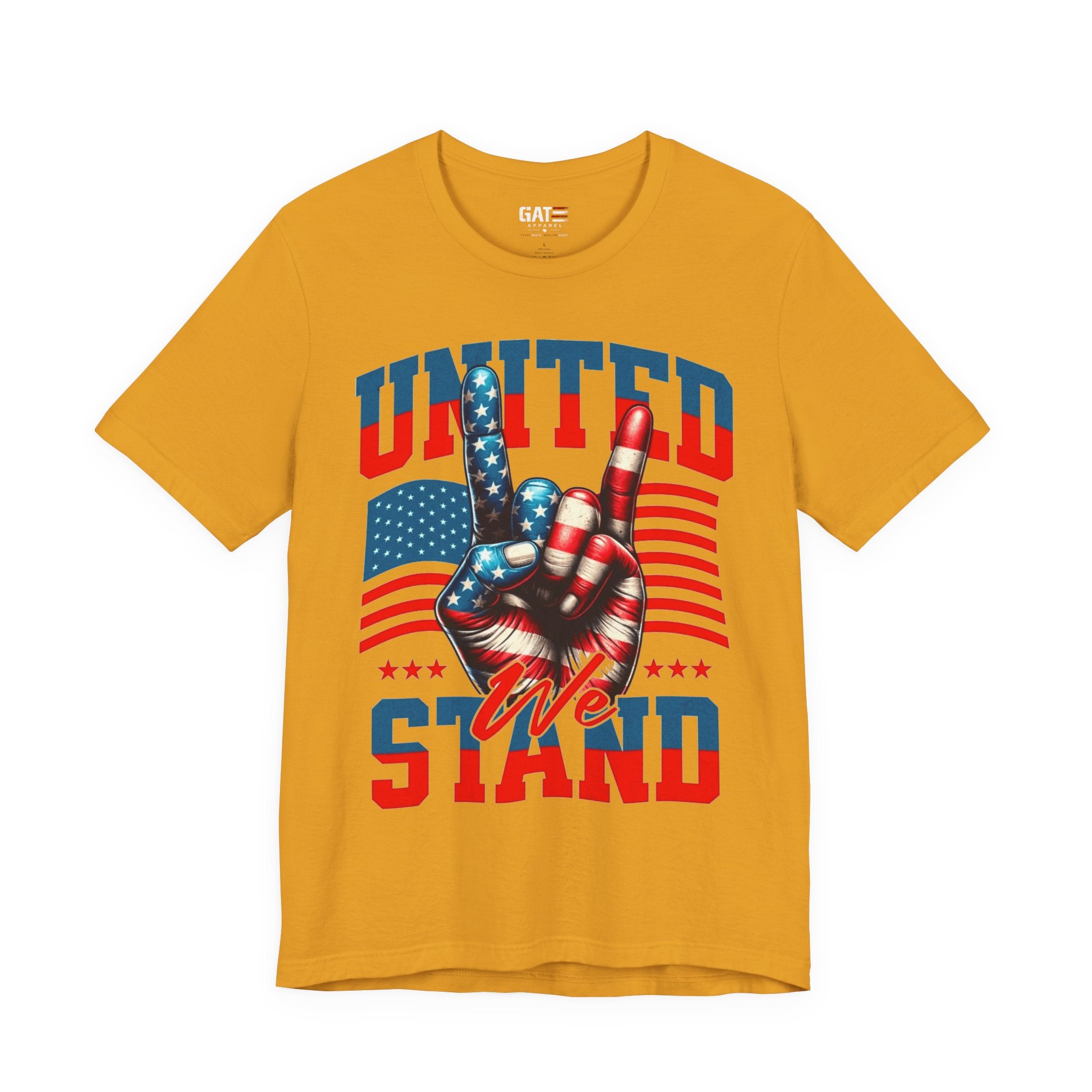 United We Stand T-Shirt — Patriotic American Flag Peace Hand Tee