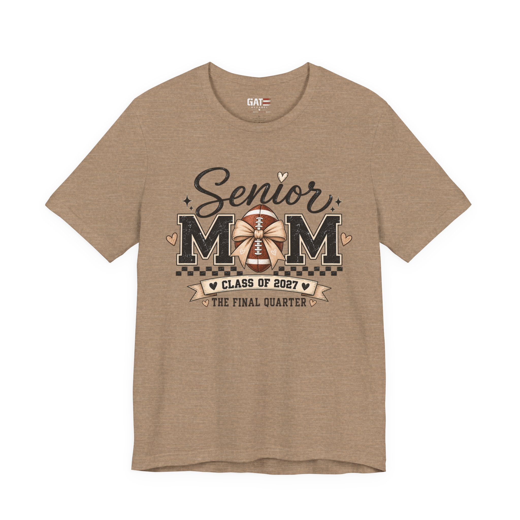 Senior Football Mom Shirt Class of 2027 Final Quarter Game Day T-Shirt