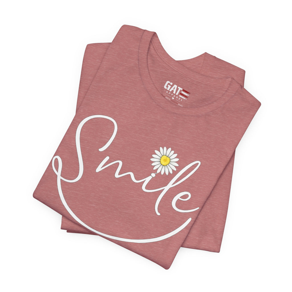 Smile Daisy Tee — Women's Floral Graphic T-Shirt