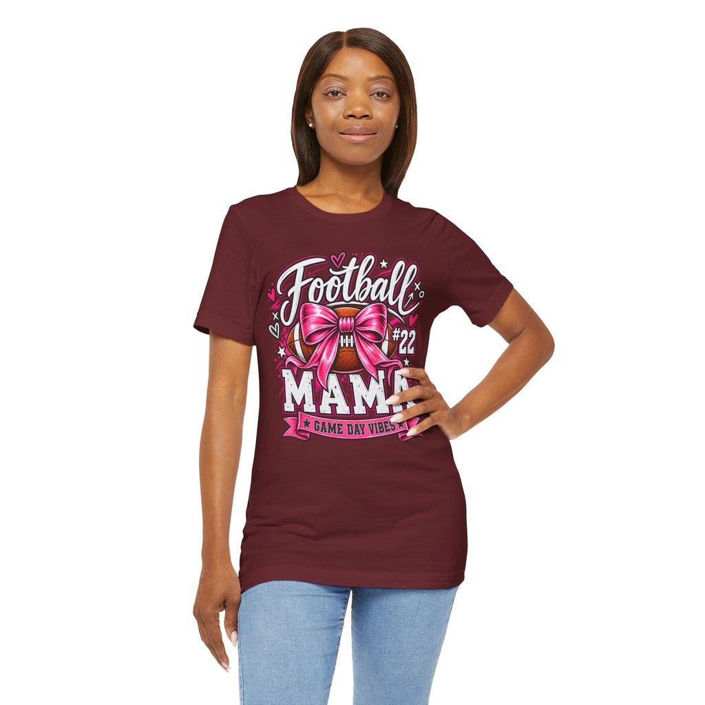 Football Mom Personalized Shirt Custom Player Name Number Helmet Game Day Tee
