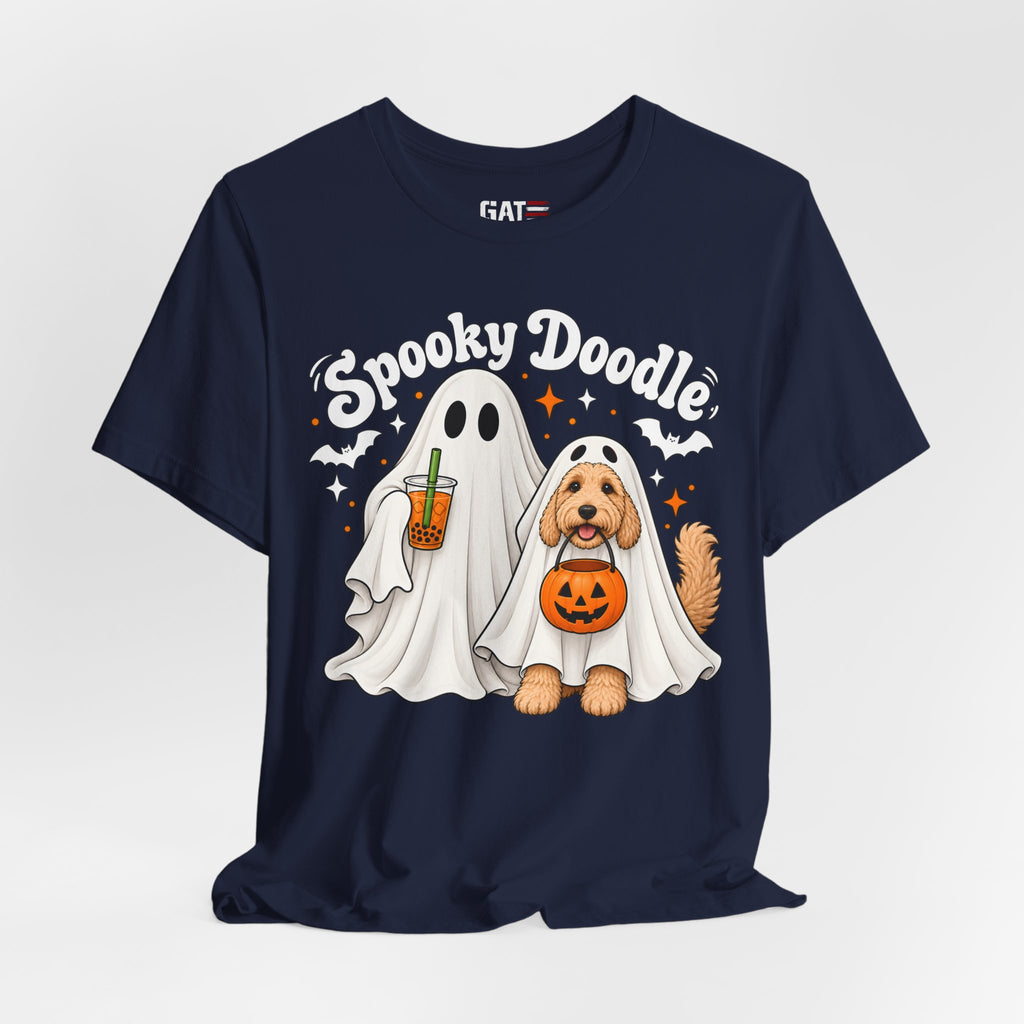Spooky Doodle Halloween T-Shirt — Ghost & Doodle Dog Pumpkin Costume
