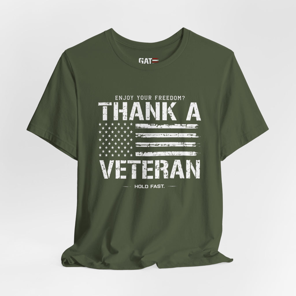 Veteran Shirt Enjoy Your Freedom Thank A Veteran Tee Patriotic American Flag Shirt Military Appreciation Gift for Men and Women