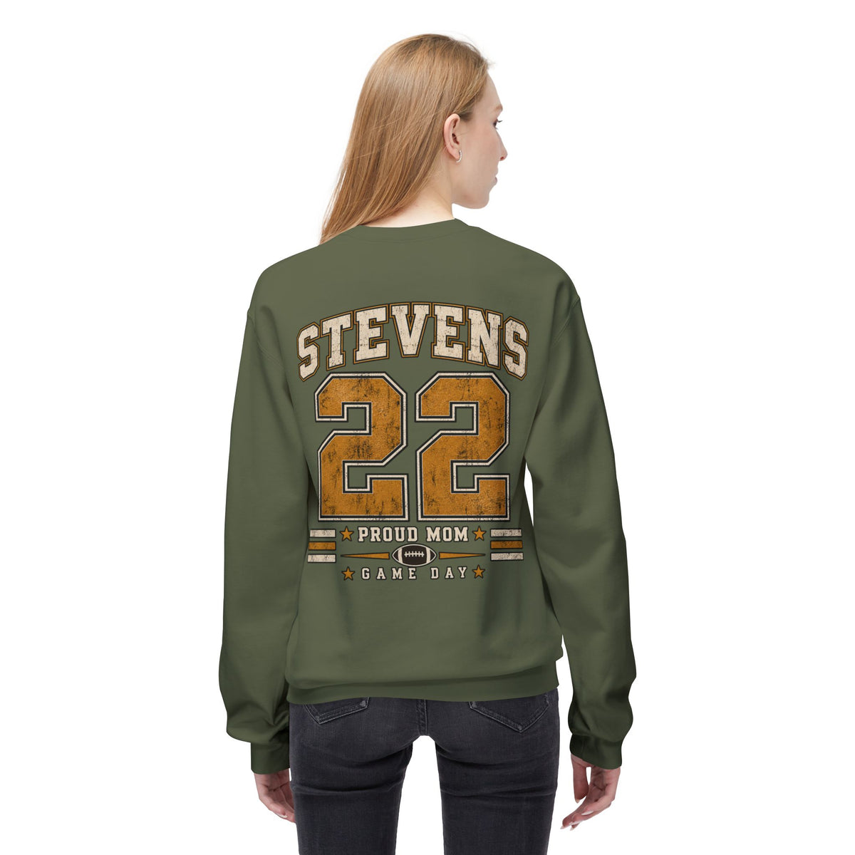 Personalized Football Mom Crewneck Sweatshirt | Custom Player Name & Number