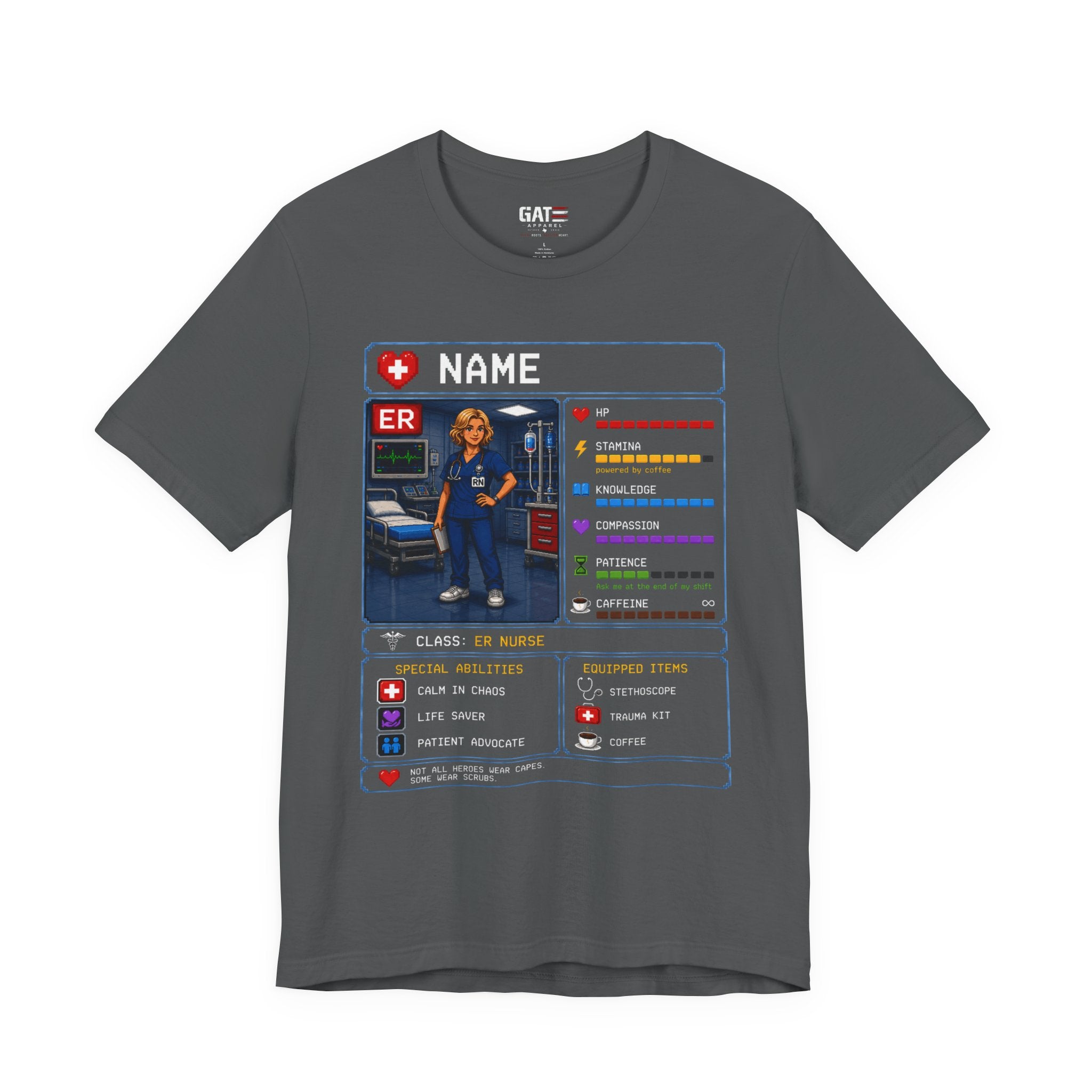 Custom ER Nurse RPG Character Shirt | Personalized Nurse Gift