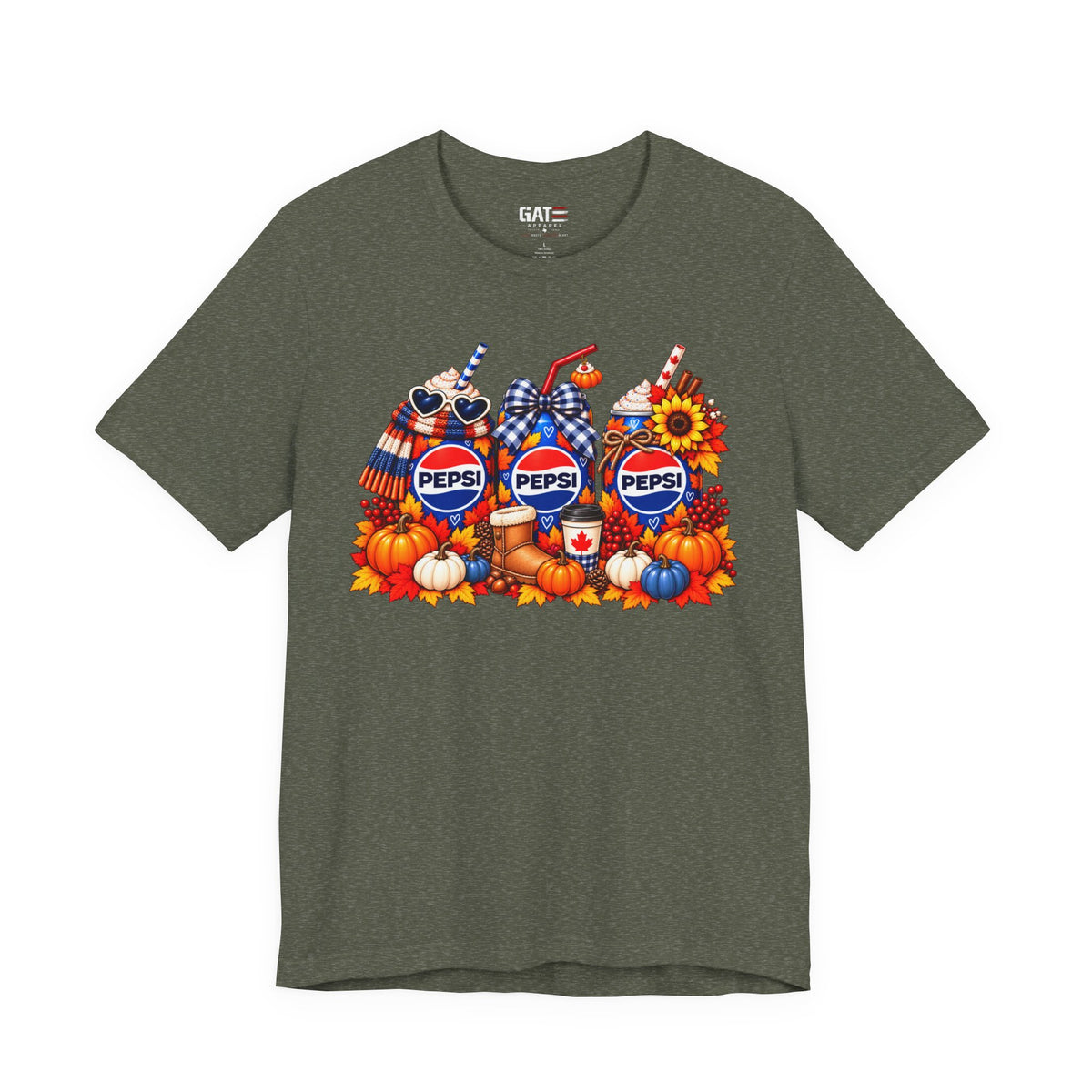 Pepsi autumn graphic T-shirt alternate mockup