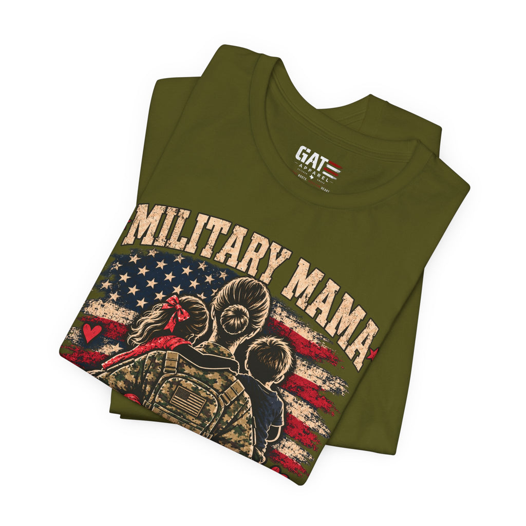Military Mama T-Shirt – "Serving My Country, Raising My Littles" Patriotic Mom Tee