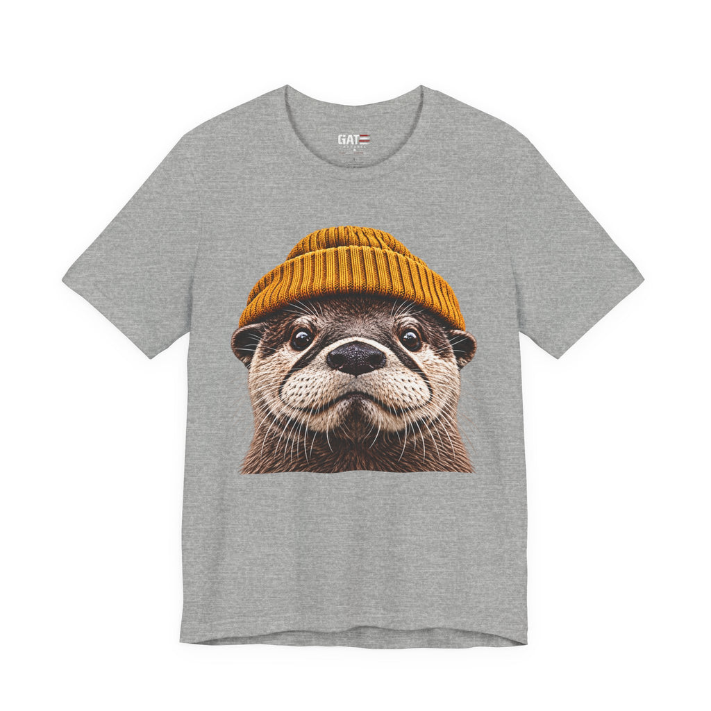 Cute Otter Wearing Beanie Wildlife Graphic T-Shirt - product image 6