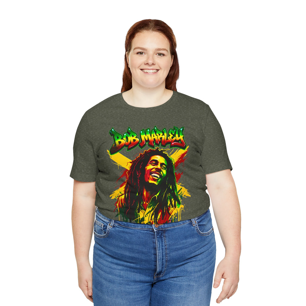 Reggae Legend Portrait Tee — Rasta Colors Music Graphic Shirt