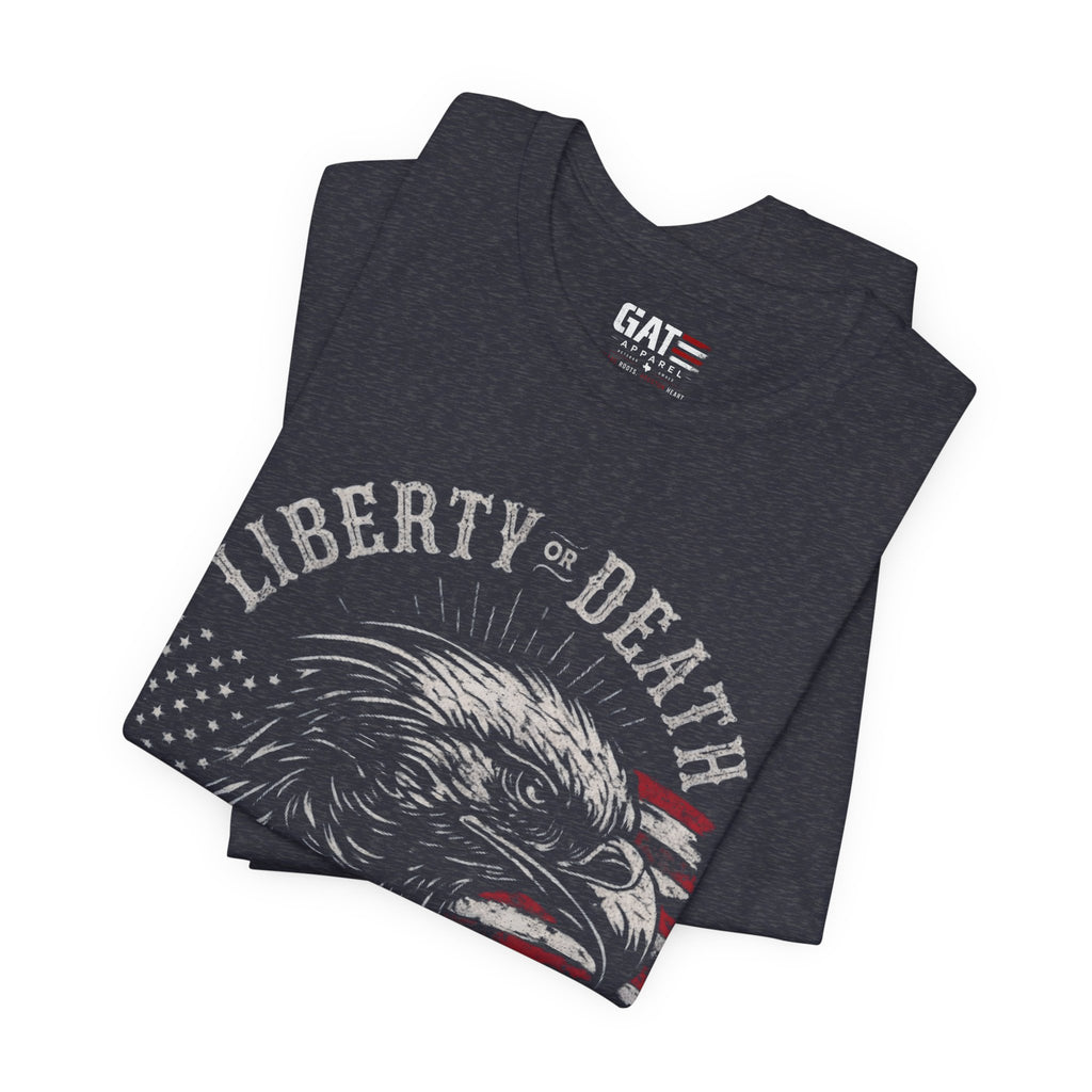 Liberty or Death Shirt, Born to Be Free Patriotic Eagle Tee, 1776 American Flag Shirt, USA Freedom Graphic T-Shirt, Veteran Gift
