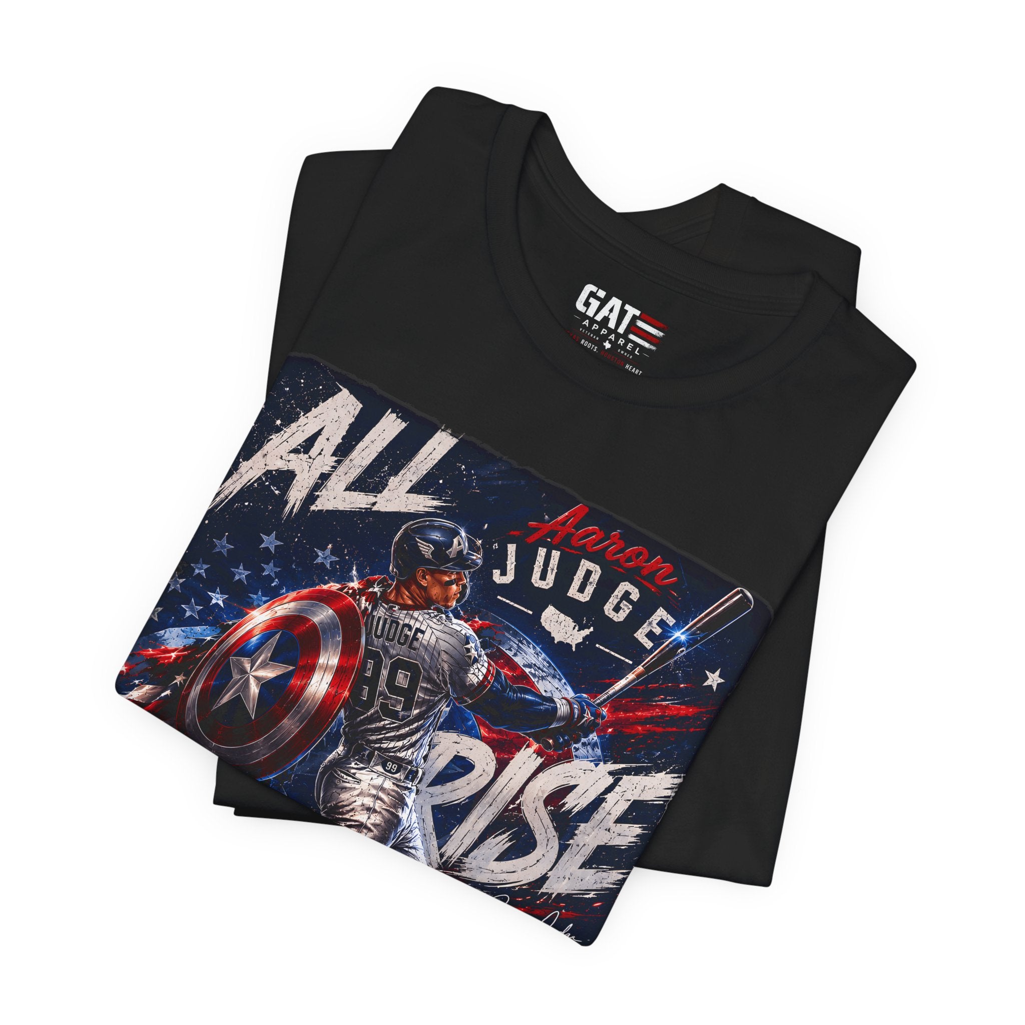 Aaron Judge All Rise Shirt, Patriotic New York Baseball Tee, USA Inspired Graphic T-Shirt, Baseball Fan Gift
