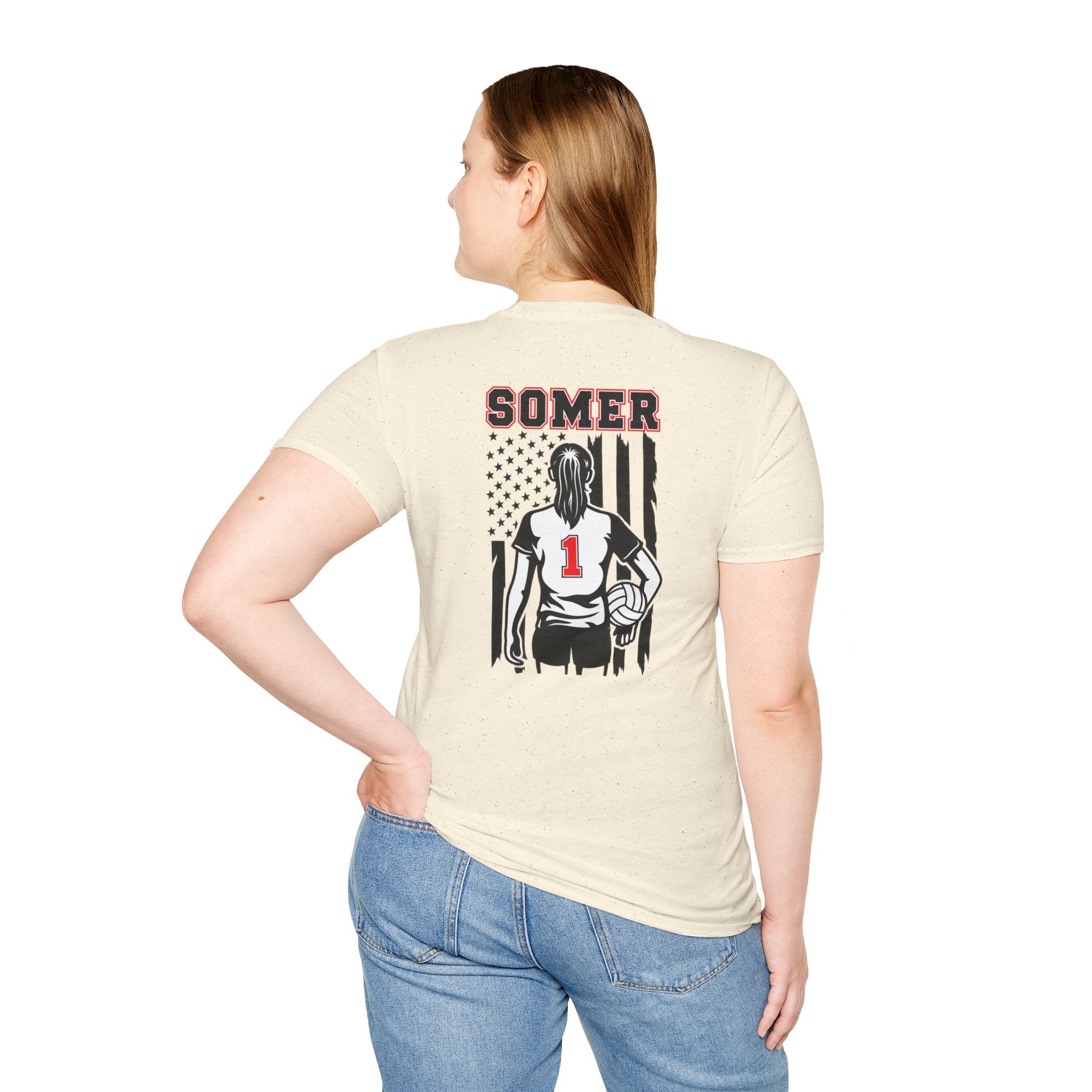 Volleyball Mom T‑Shirt – Custom Name