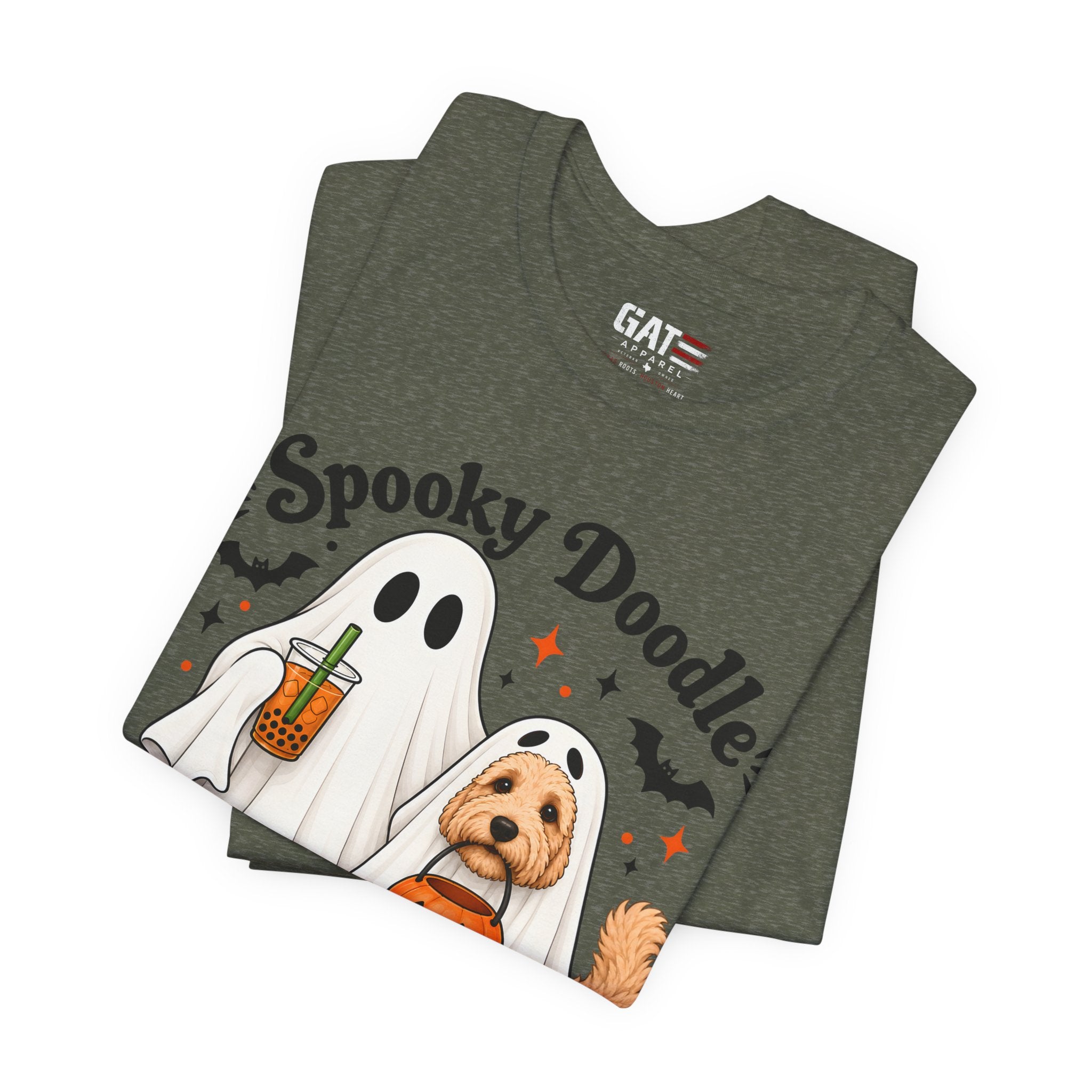 Spooky Doodle Halloween T-Shirt — Ghost & Doodle Dog Pumpkin Costume