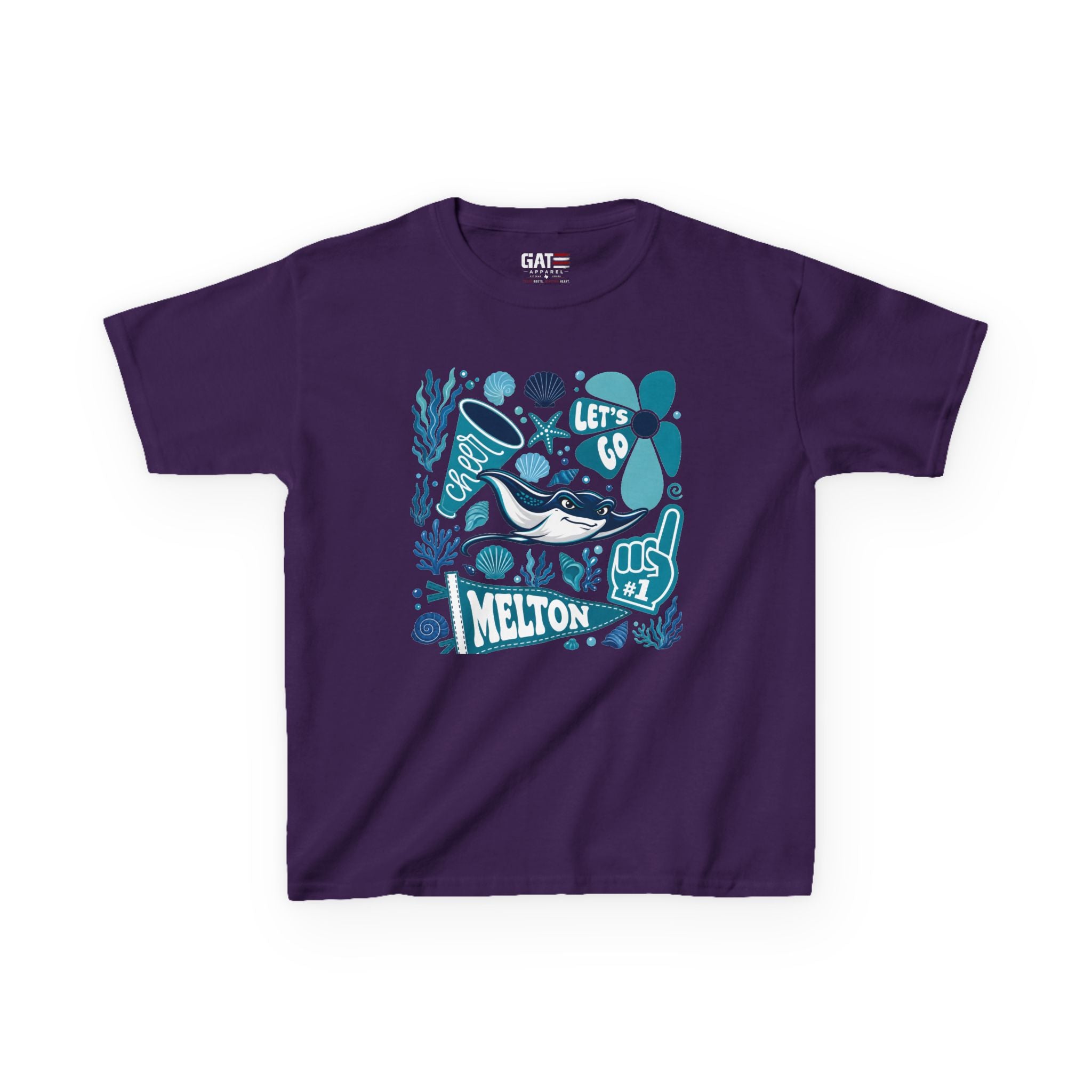 Melton Kids Tee — Blue Ocean Surf Graphic "Melton"
