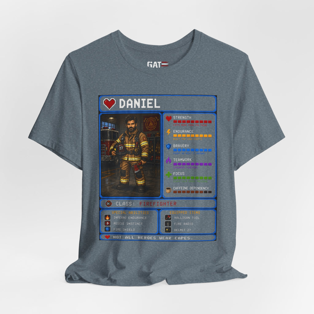 Custom Firefighter RPG Character Shirt | Personalized Firefighter Gift