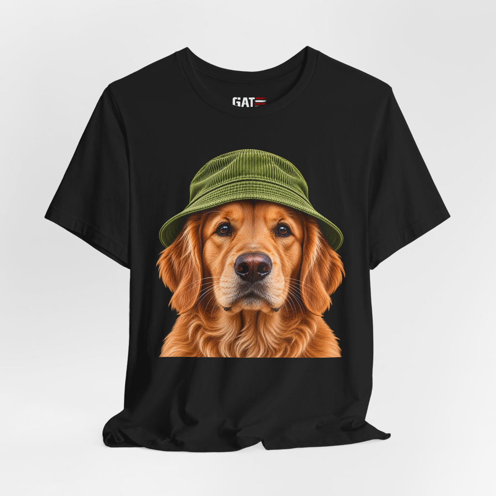 Golden retriever wearing a beanie graphic T-shirt - alternate product photo 17