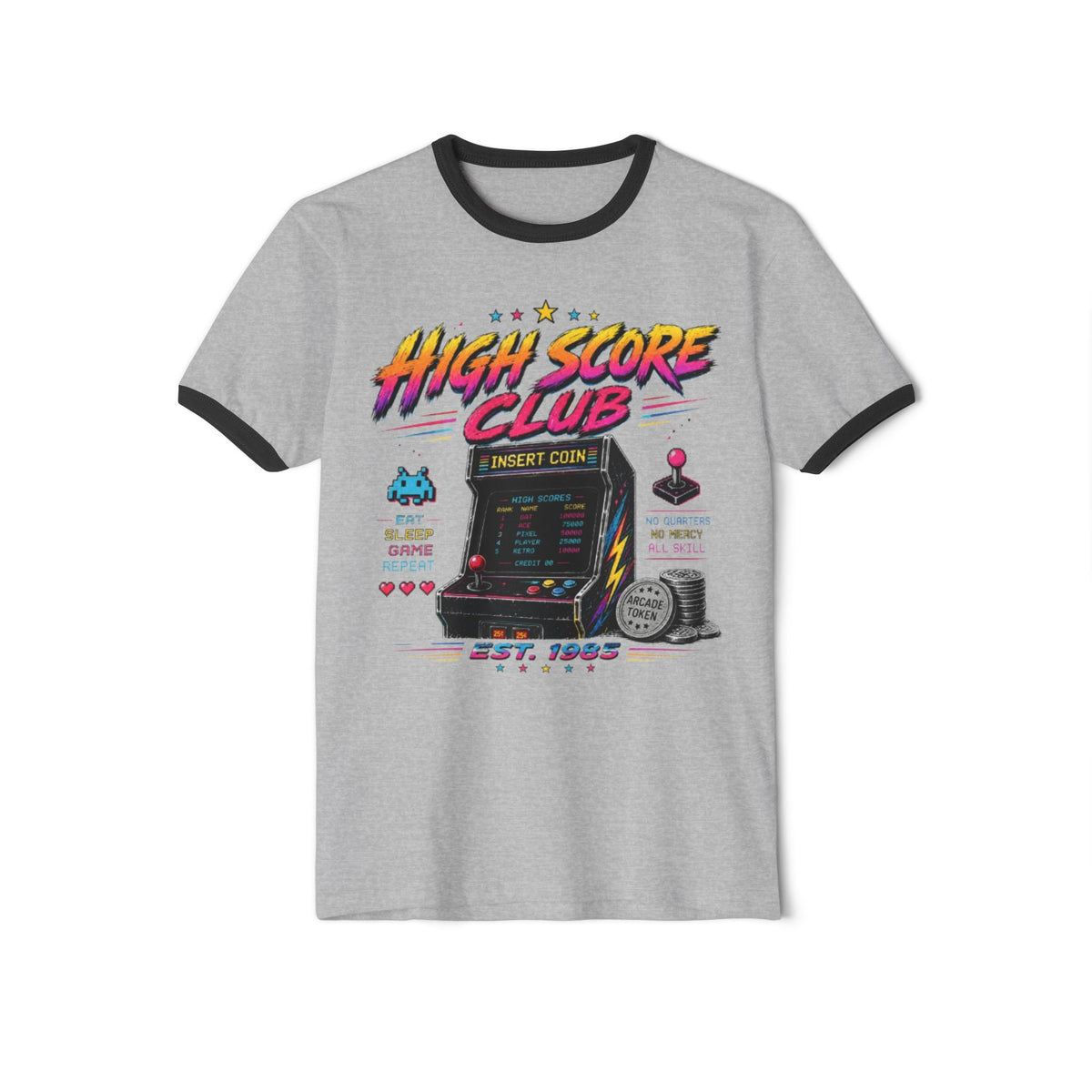 High Score Club Ringer Shirt | Vintage Arcade Gaming Tee