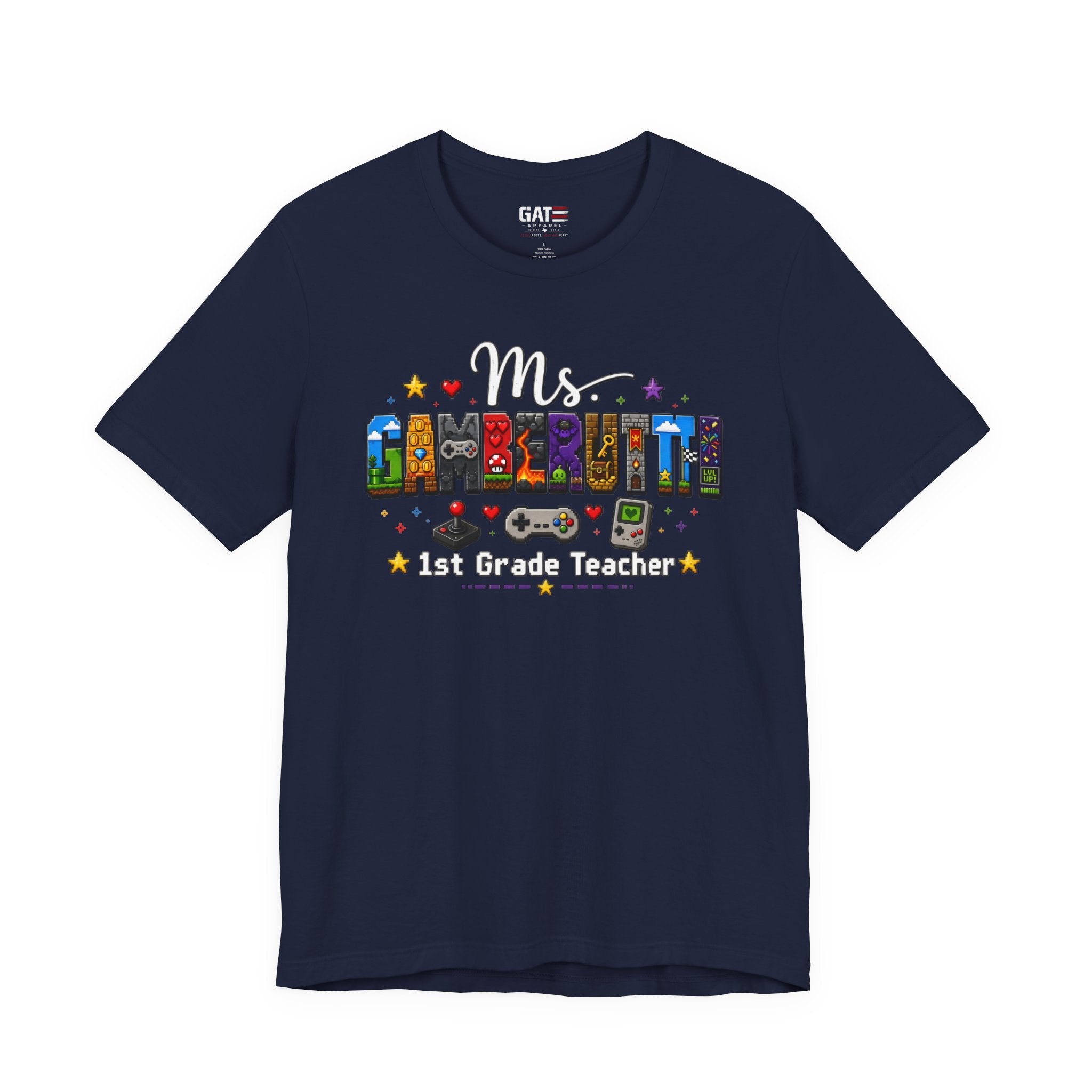 CustomTeacher Gaming T-Shirt Block Letters