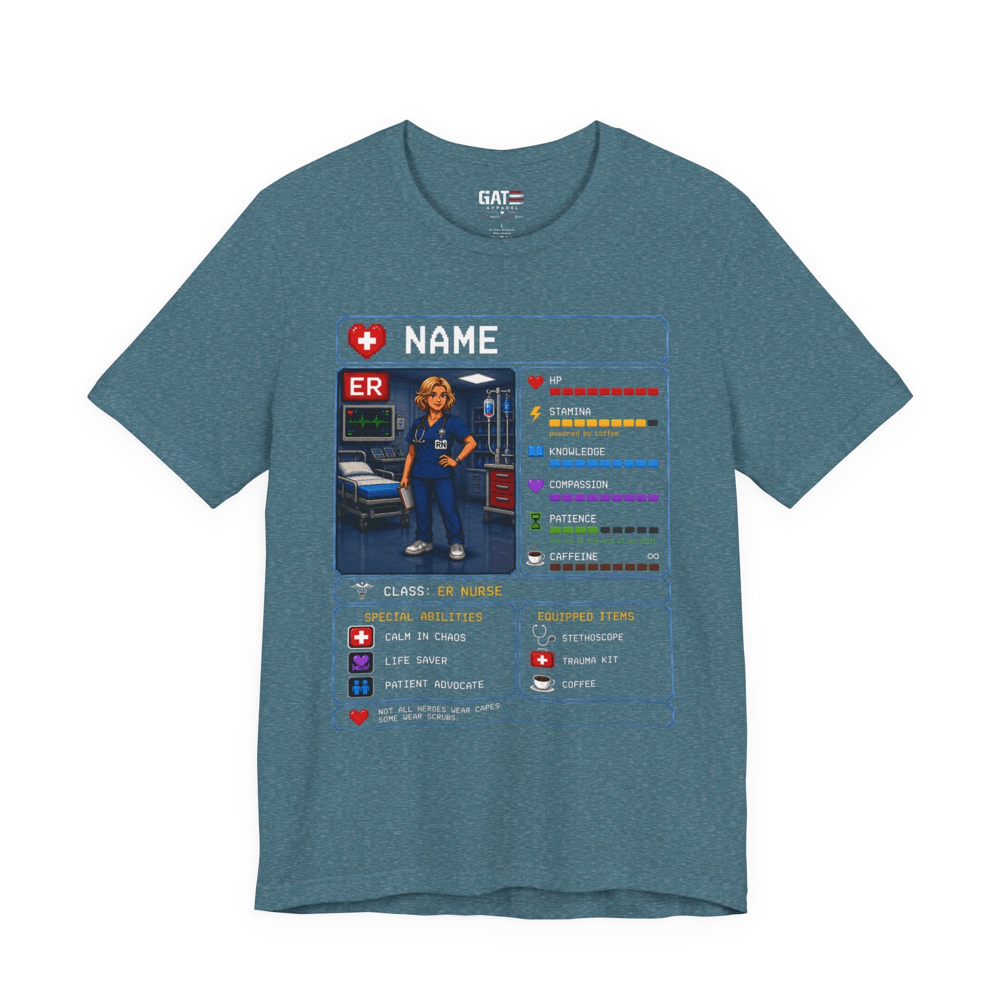 Custom ER Nurse RPG Character Shirt | Personalized Nurse Gift
