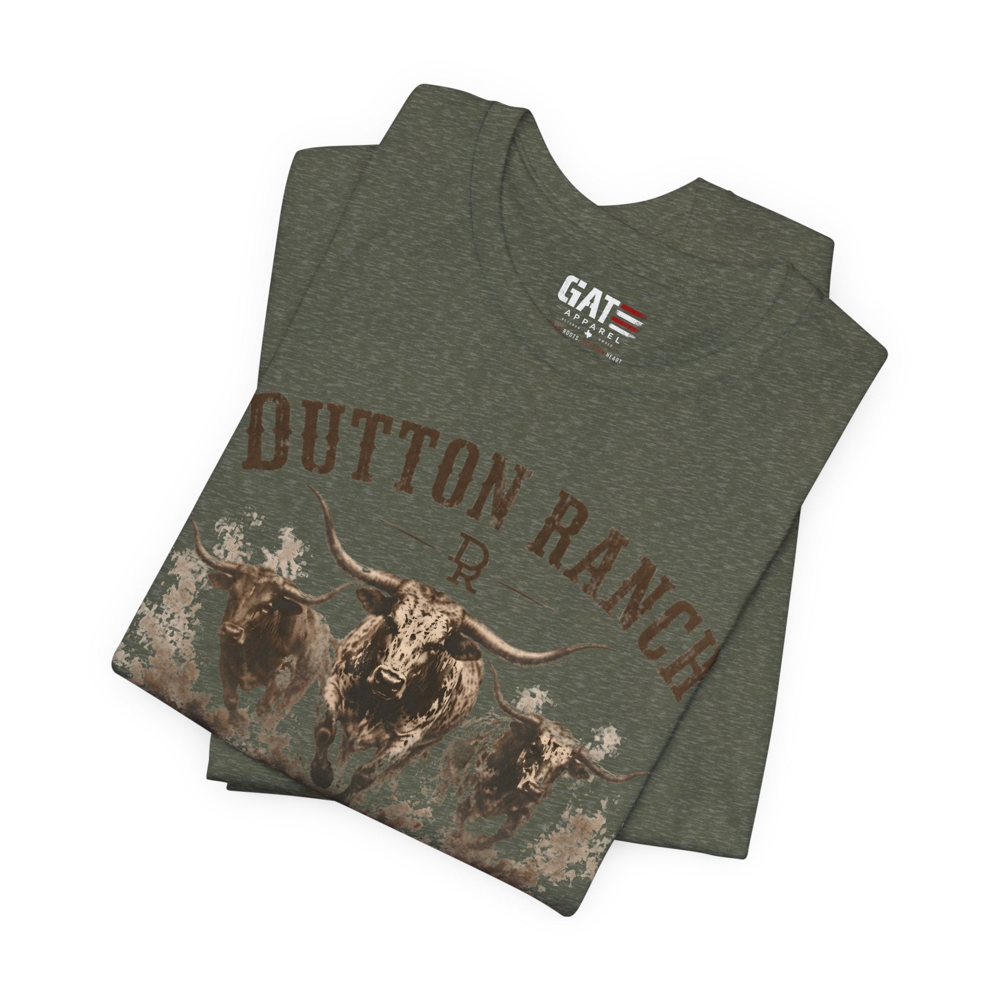 Dutton Ranch Longhorn Shirt, Yellowstone Inspired Western Tee, Cowboy Ranch Graphic T-Shirt, Texas Country Shirt, Rustic Cowgirl Gift
