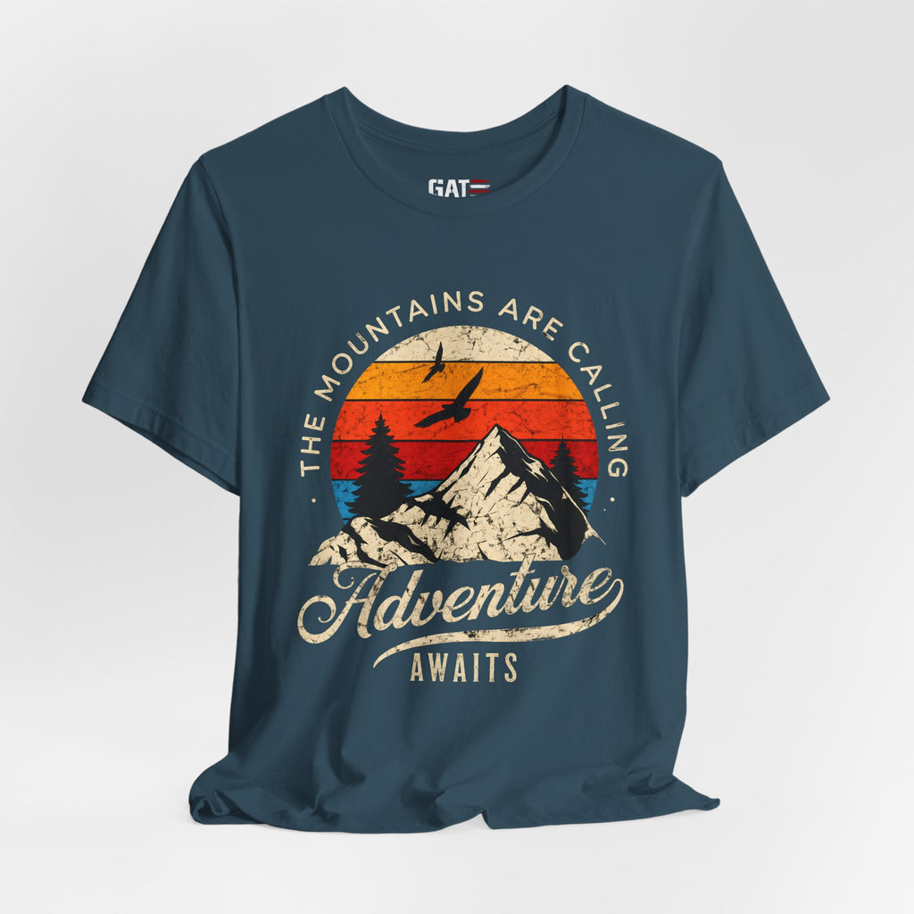 Mountain Adventure Shirt, The Mountains Are Calling Adventure Awaits Tee, Vintage Hiking T Shirt, Camping Shirt, Outdoor Lover Gift, Nature