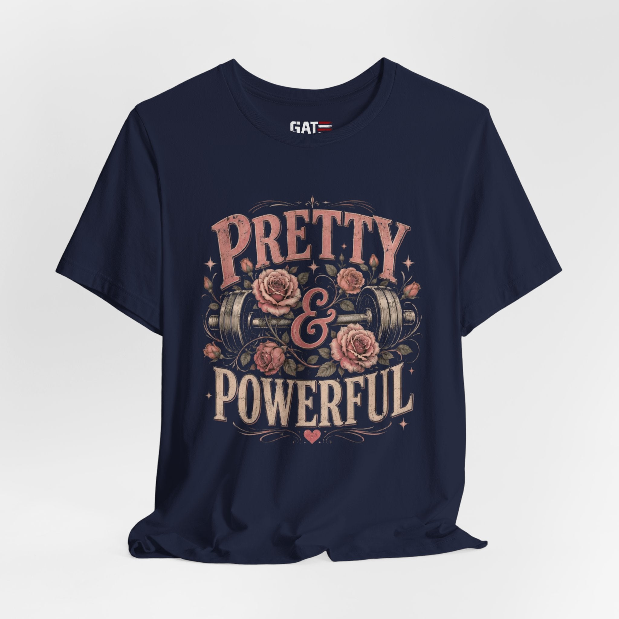 Pretty and Powerful Shirt, Women's Gym Shirt, Weightlifting Tee, Cute Fitness Shirt, Workout Gift for Strong Women