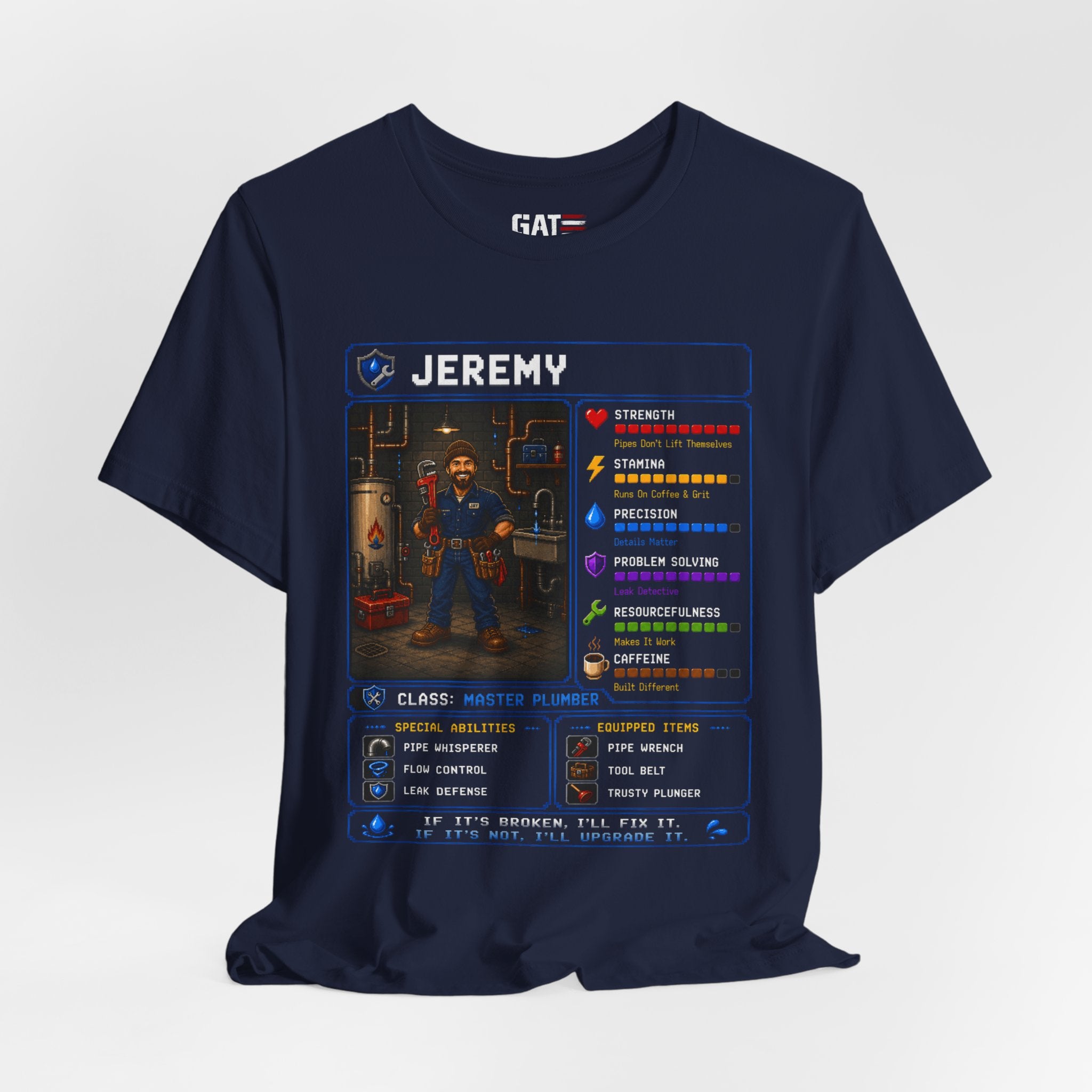Custom Plumber RPG Character Shirt | Personalized Plumber Gift