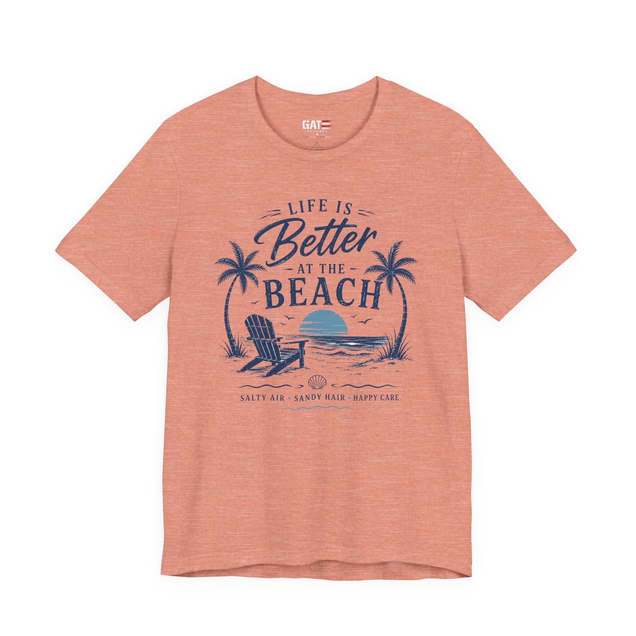 Life Is Better at the Beach T-Shirt — Vintage Coastal Palm Tee