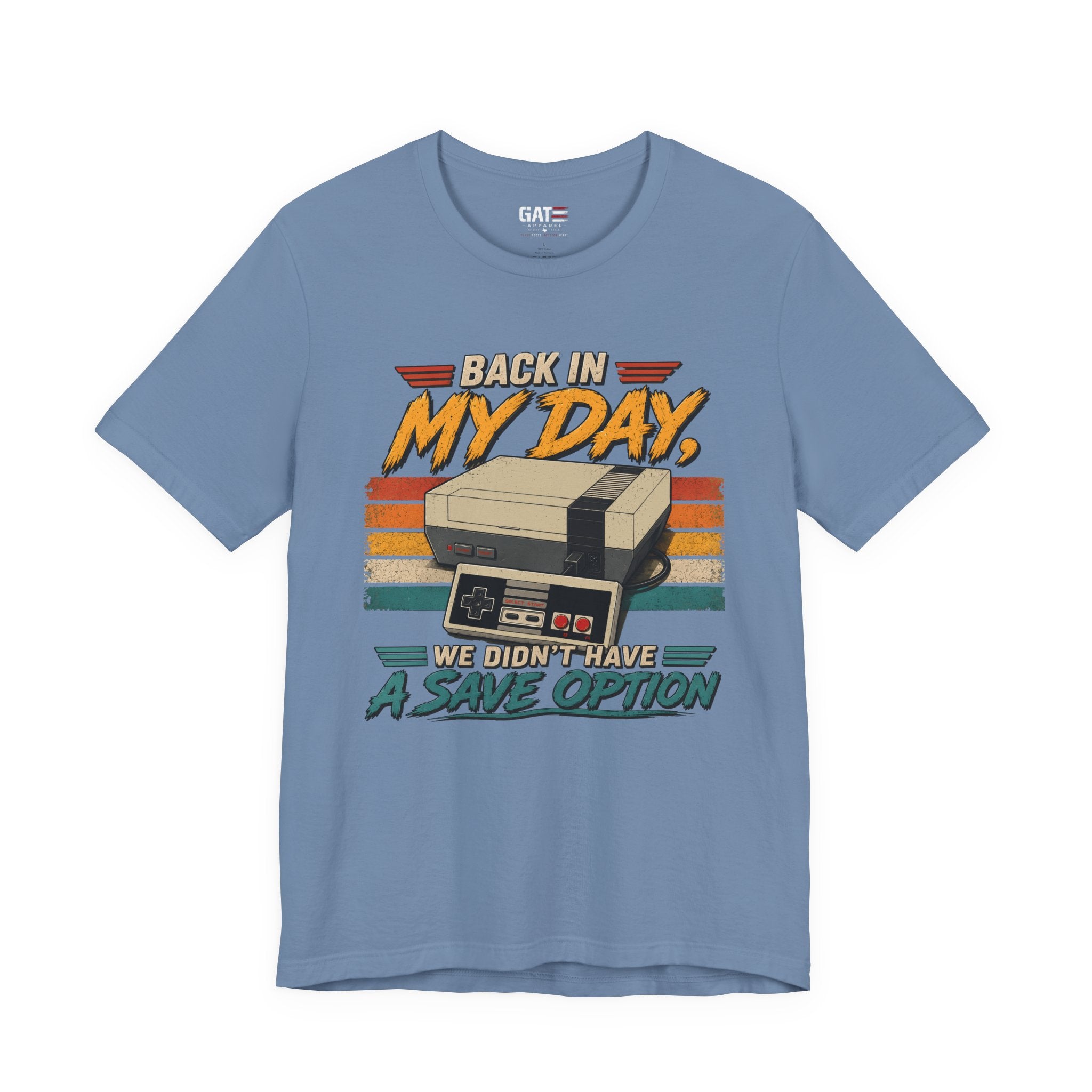 Funny Retro Gamer Shirt, Back In My Day We Didn't Have A Save Option, Vintage Gaming T Shirt, Old School Gamer Gift, Video Game Tee