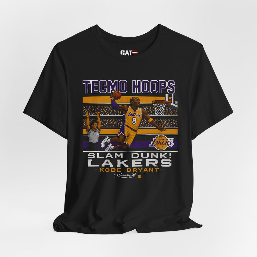 Tecmo Hoops Kobe Bryant Slam Dunk Lakers T-Shirt | Retro Basketball Kobe Tribute