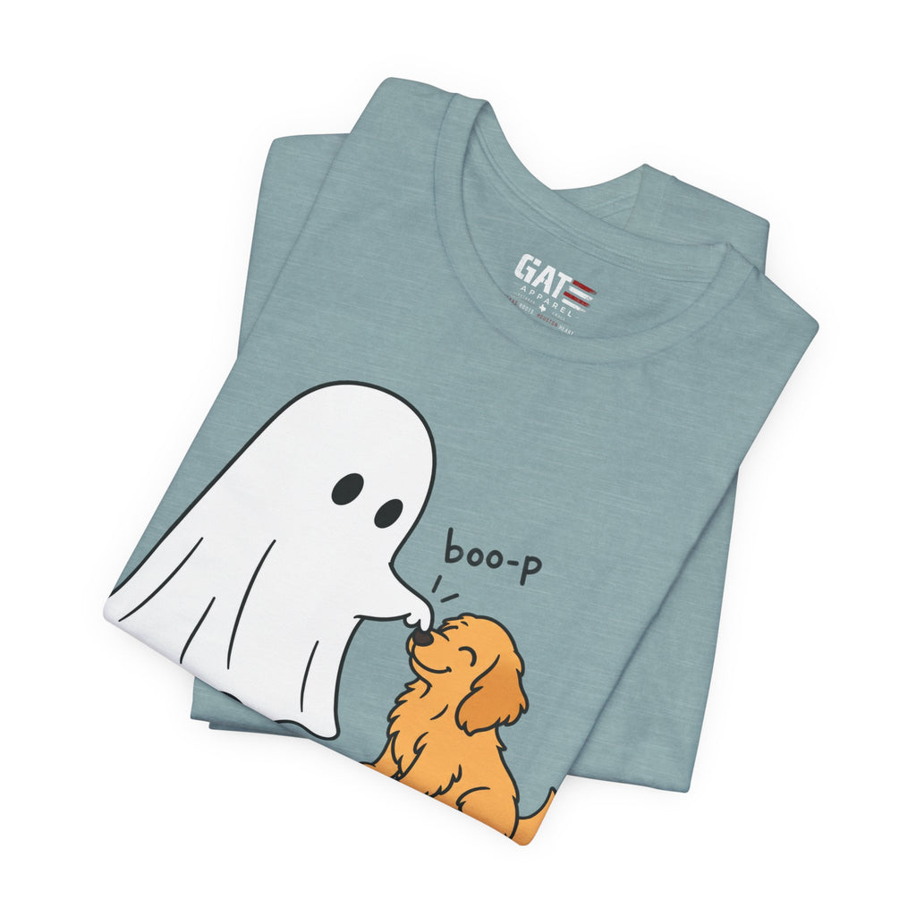 Halloween Ghost & Golden Retriever — "boo-p" Cute Dog Halloween T-Shirt